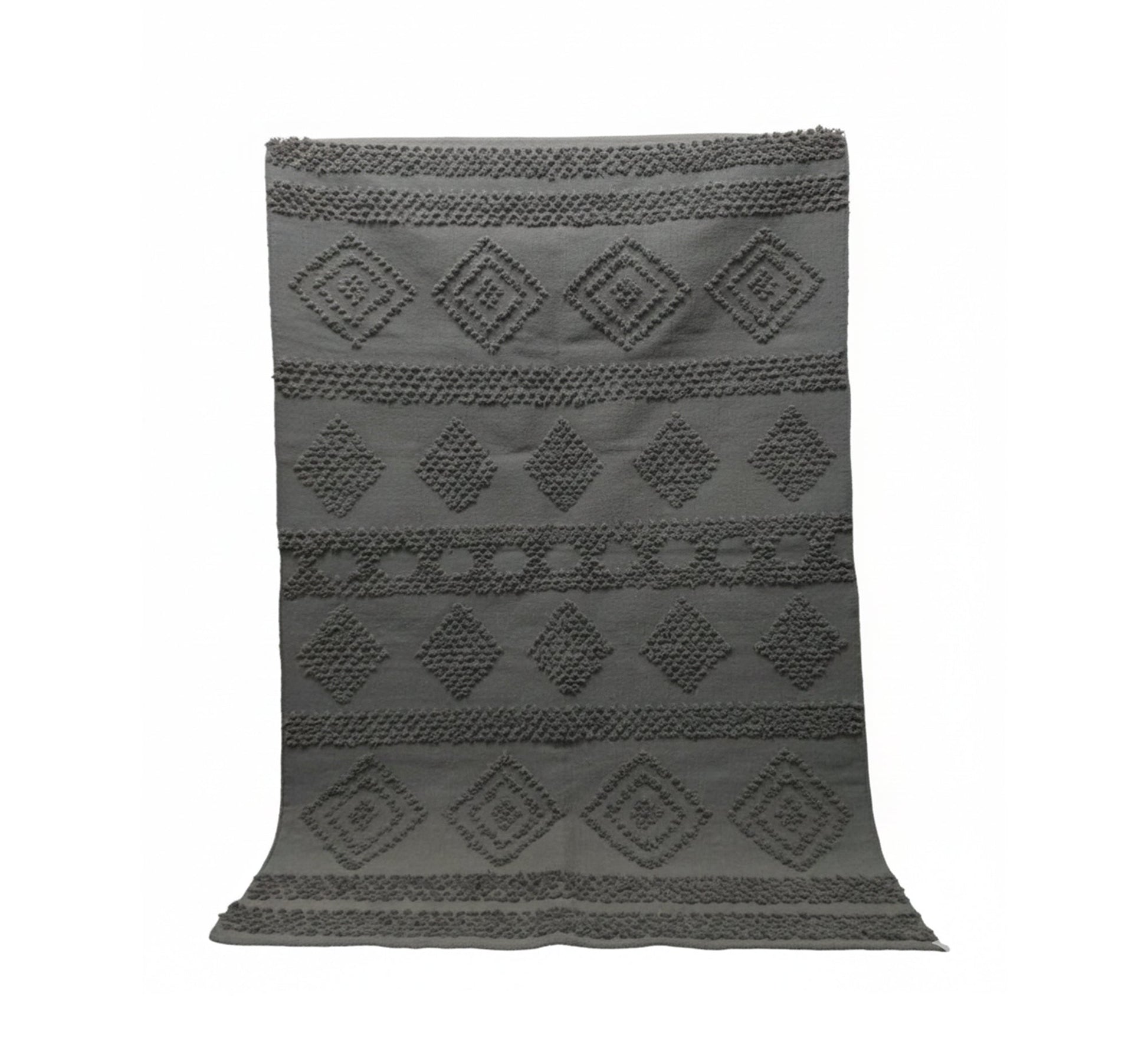 A striped rug with bright colors and random feather patterns - Vitrine Furniture - Accessories