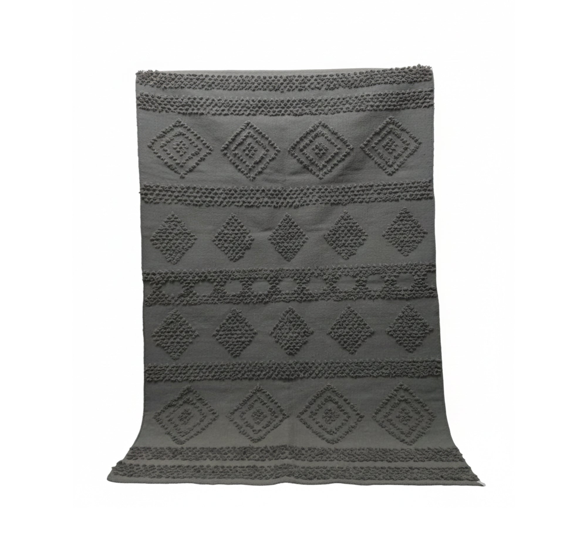 A striped rug with bright colors and random feather patterns - Vitrine Furniture - Accessories