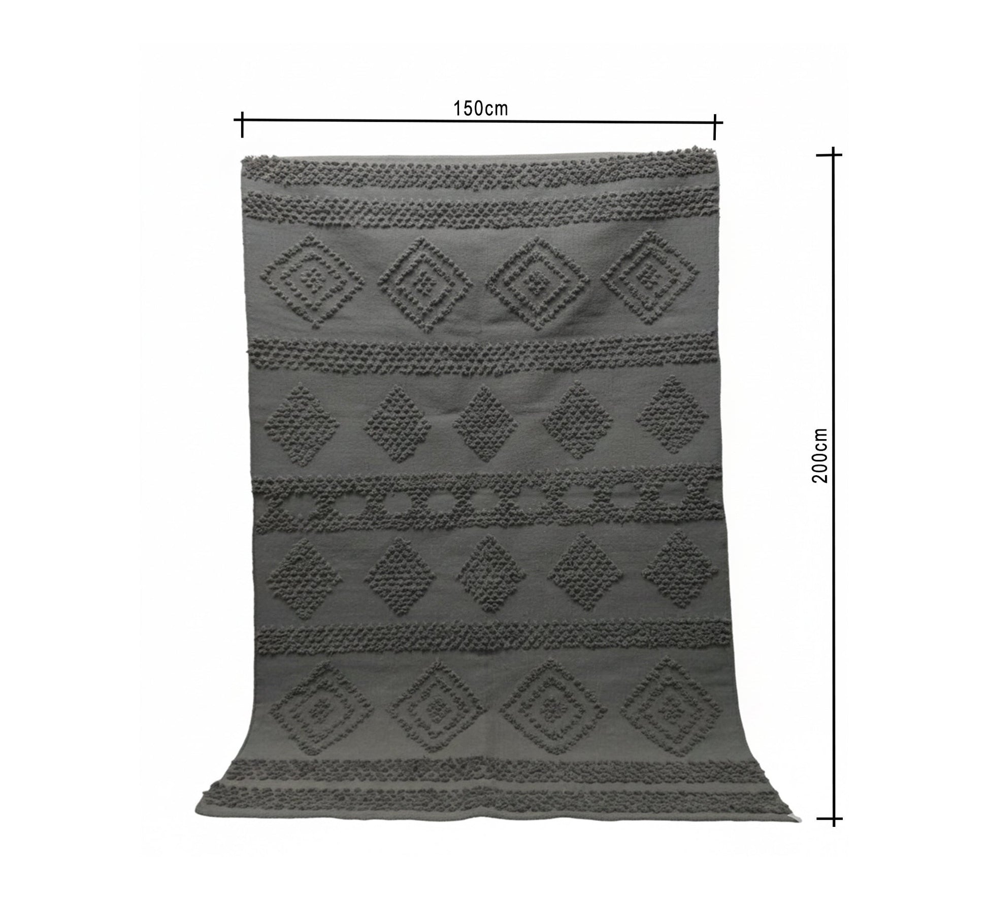 A striped rug with bright colors and random feather patterns - Vitrine Furniture - Accessories