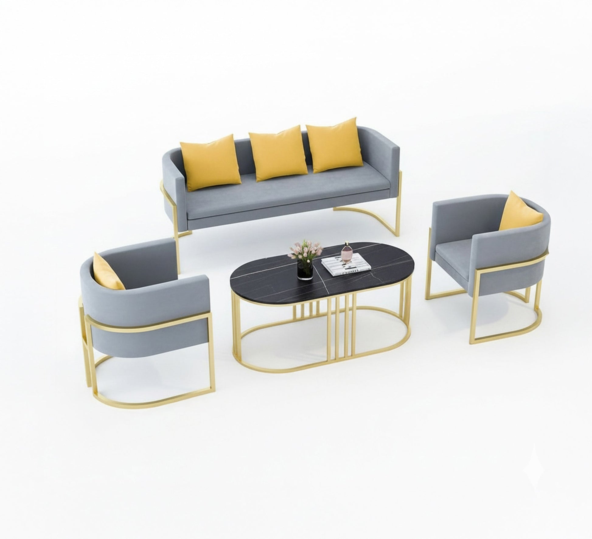 A stylish and distinctive steel living room set - Vitrine Furniture - Furniture