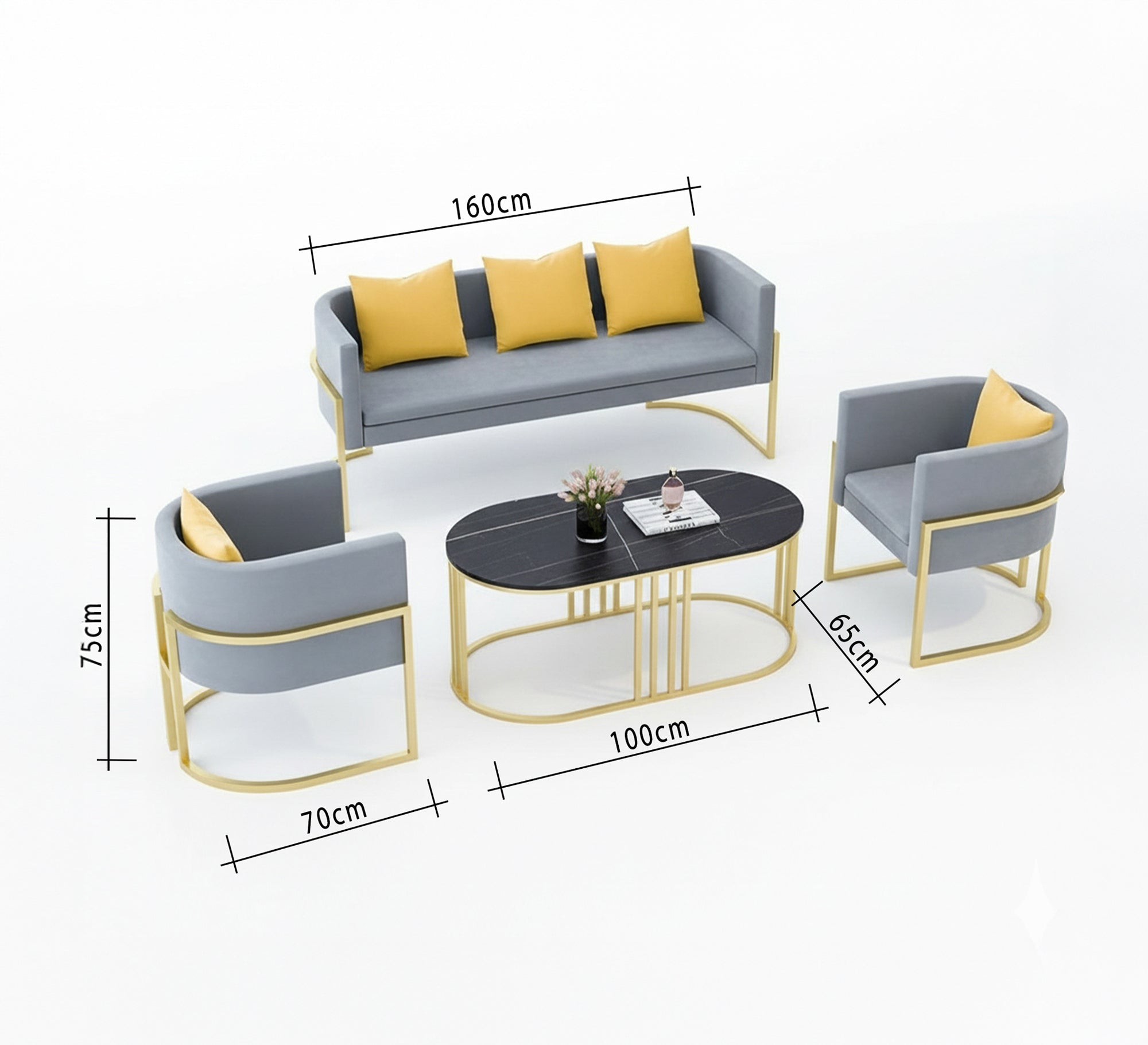 A stylish and distinctive steel living room set - Vitrine Furniture - Furniture