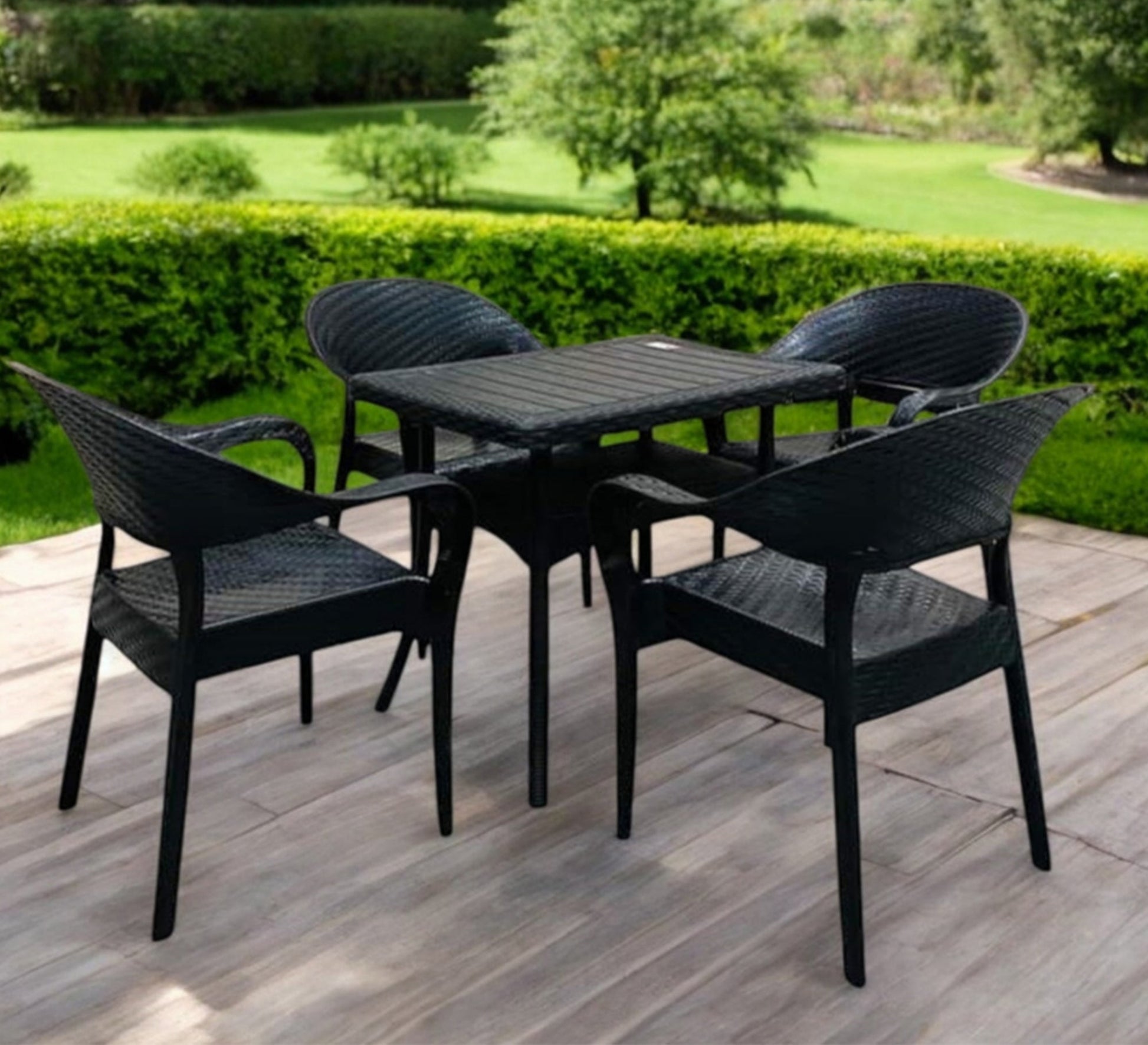 A stylish and home - friendly black patio set - Vitrine Furniture - Outdoor Products