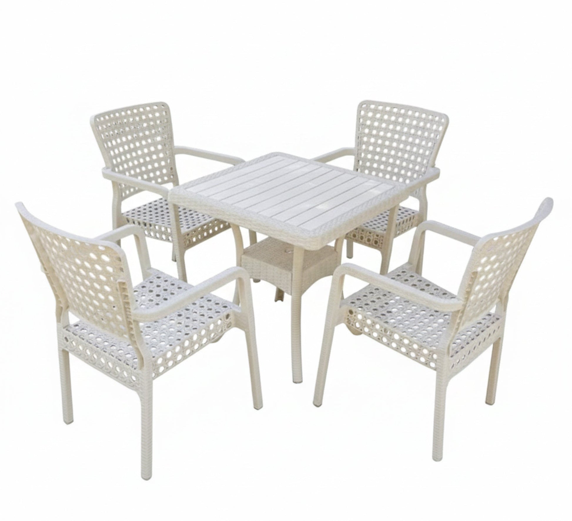 A stylish and practical white outdoor seating set - Vitrine Furniture - Outdoor Products
