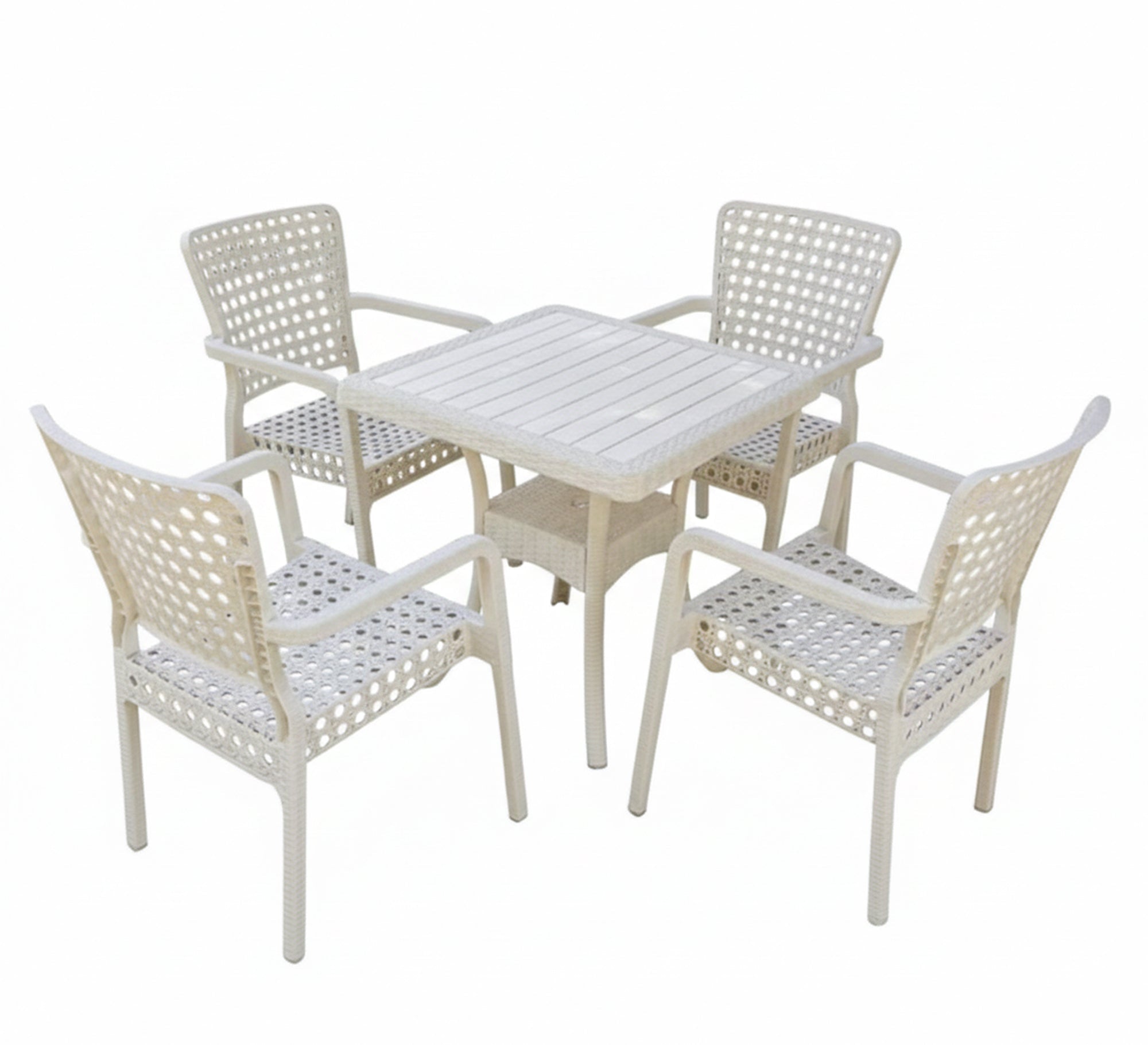 A stylish and practical white outdoor seating set - Vitrine Furniture - Outdoor Products