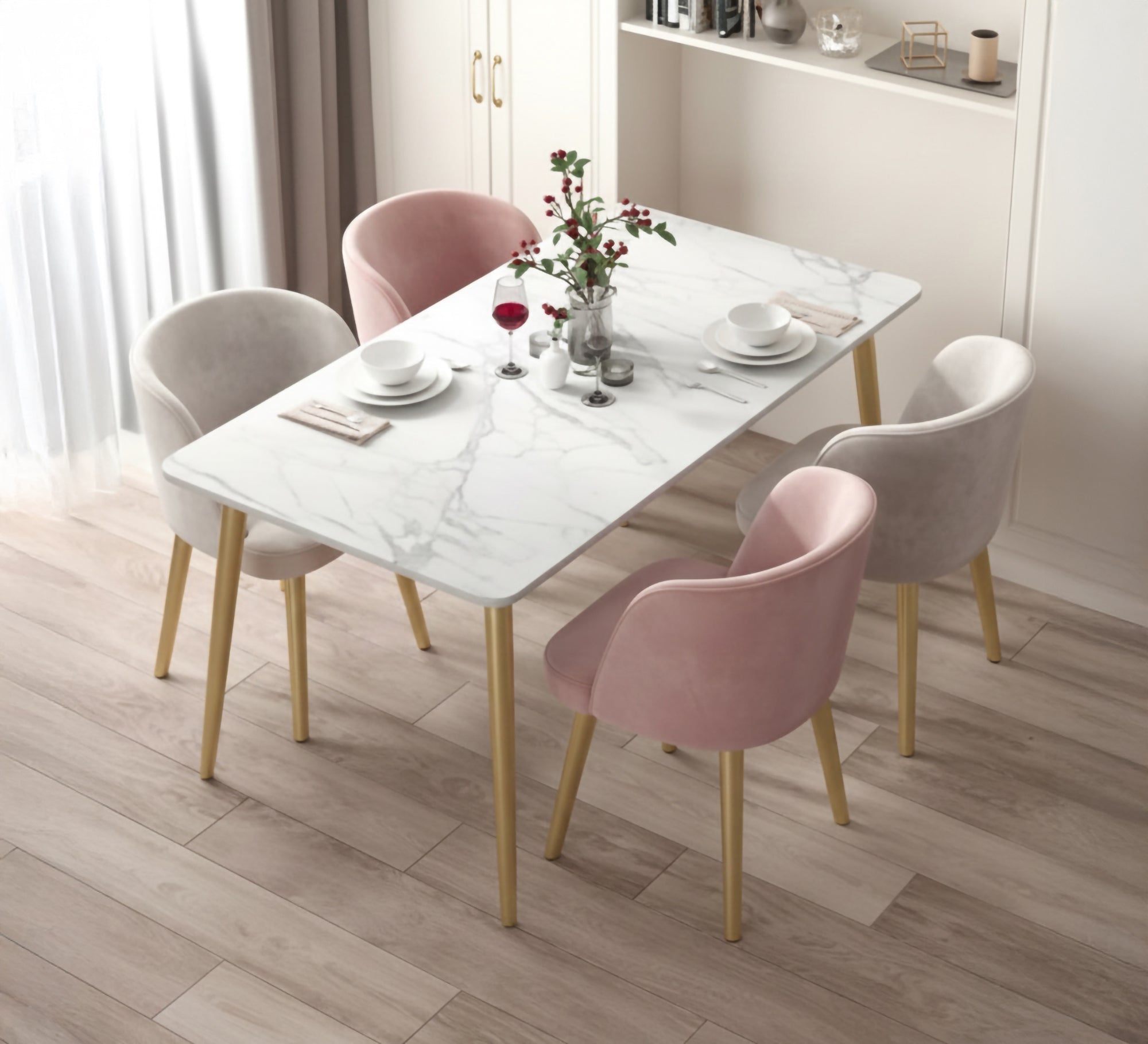 A stylish dining table and chairs in distinctive colors - Vitrine Furniture - Furniture