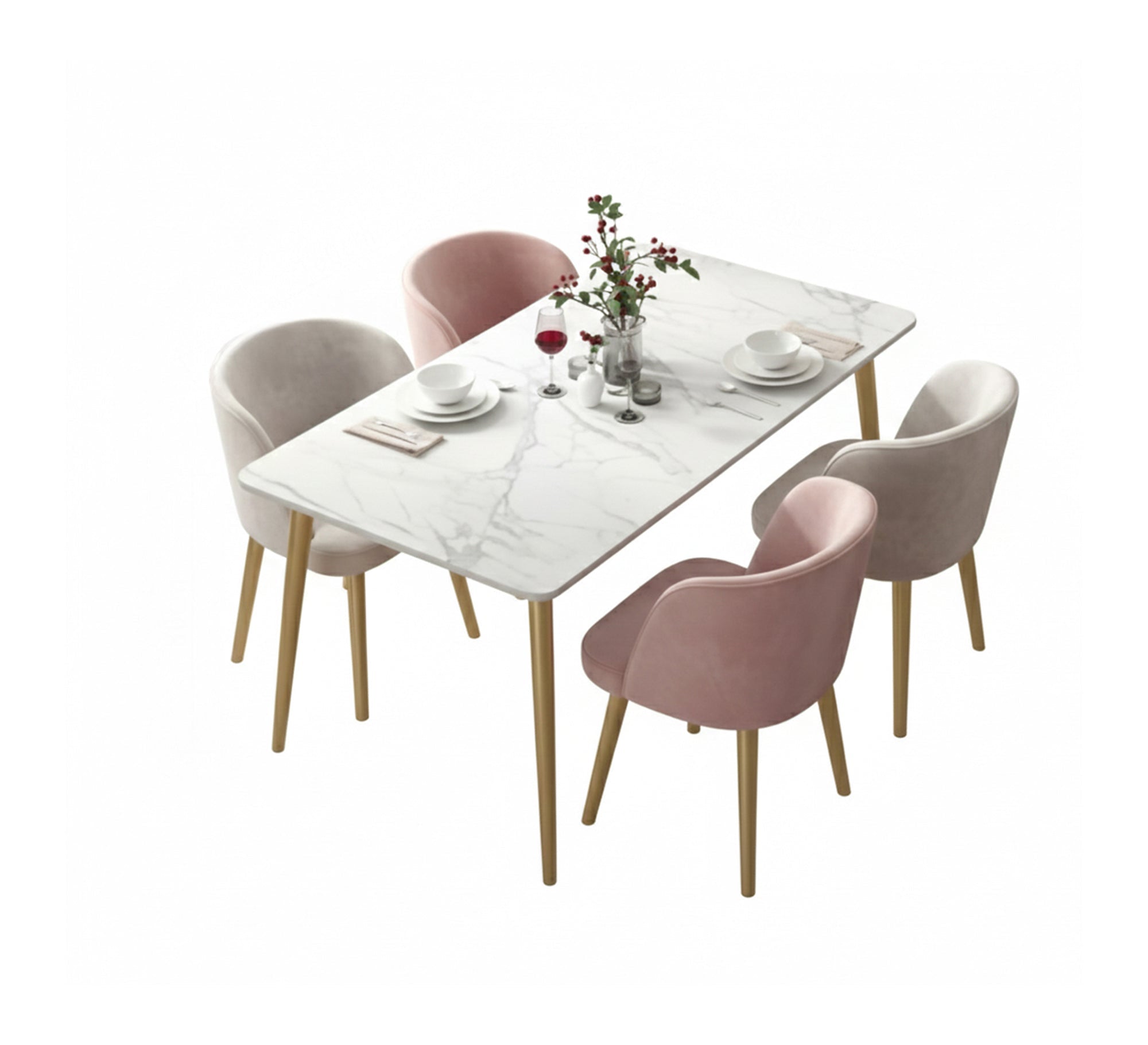 A stylish dining table and chairs in distinctive colors - Vitrine Furniture - Furniture