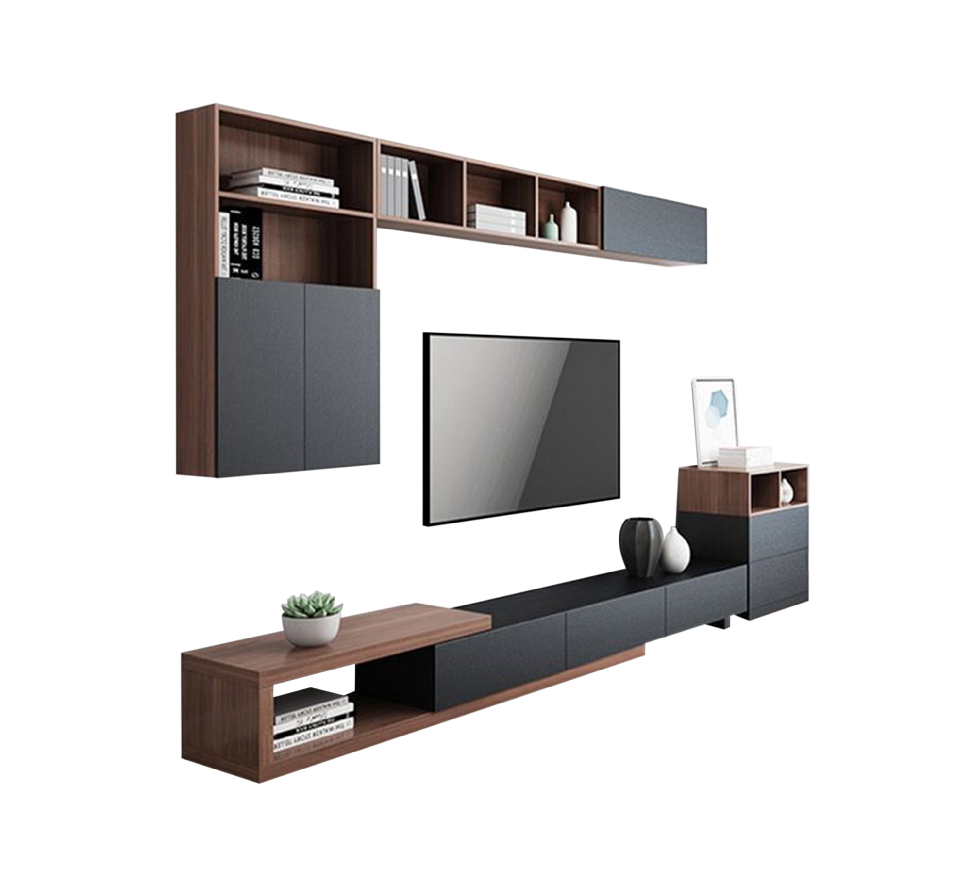 A table, a TV unit, and a two - leaf top - Vitrine Furniture - Furniture