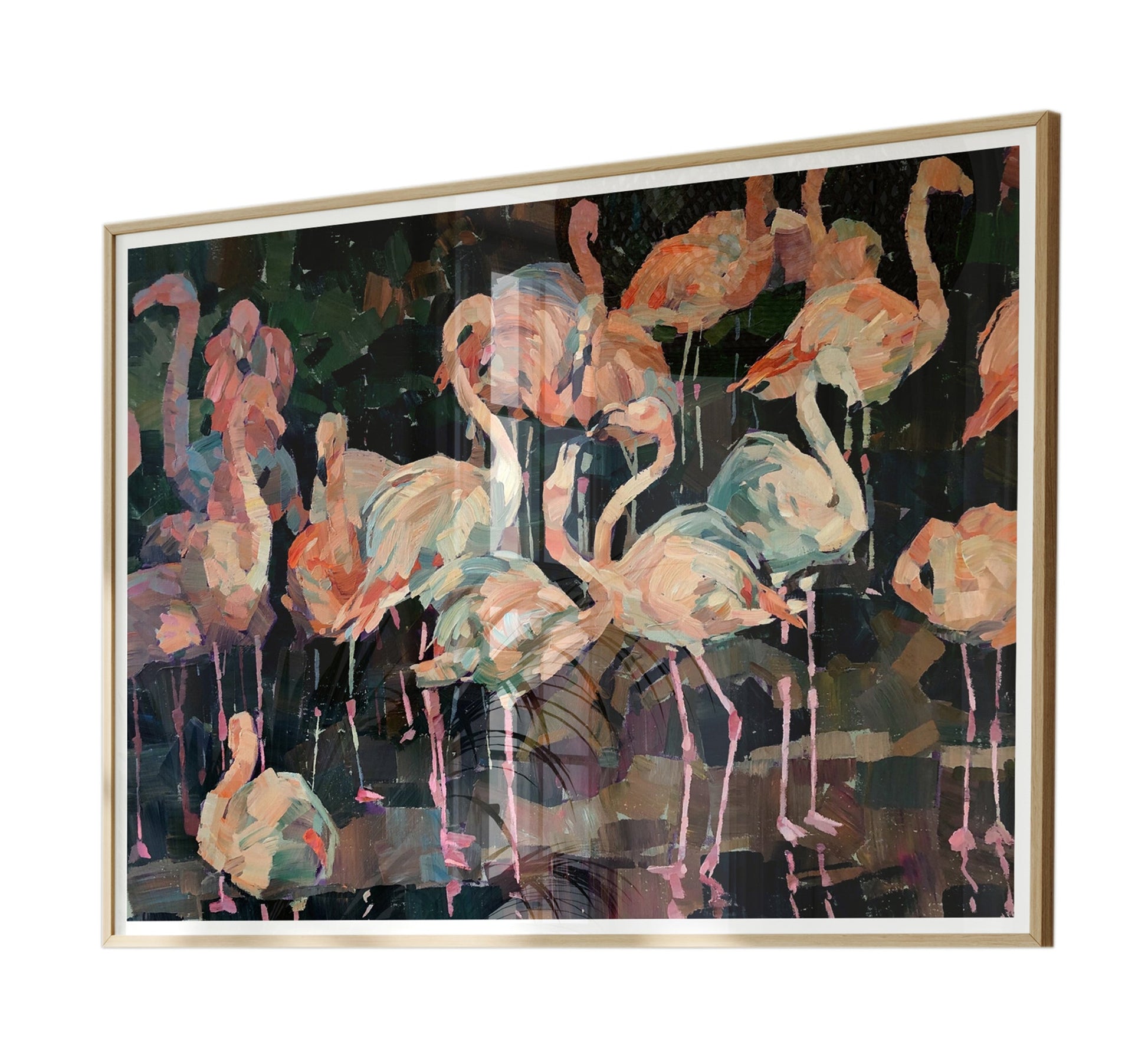 A tableau of a group of pelicans - Vitrine Furniture - Décor