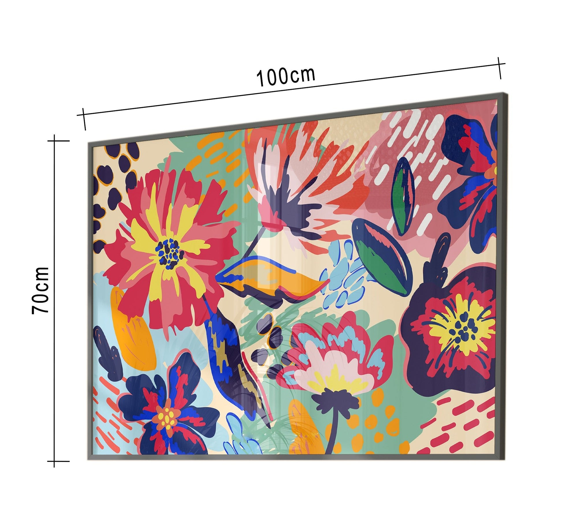 A tableau of a group of roses in bright colours - Vitrine Furniture - Décor