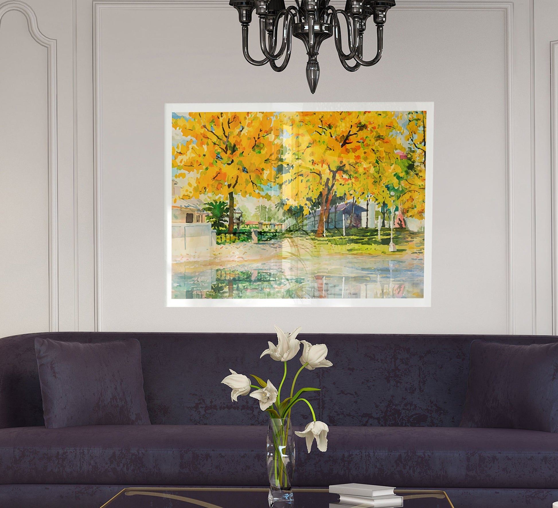 A tableau of a group of trees - Vitrine Furniture - Décor