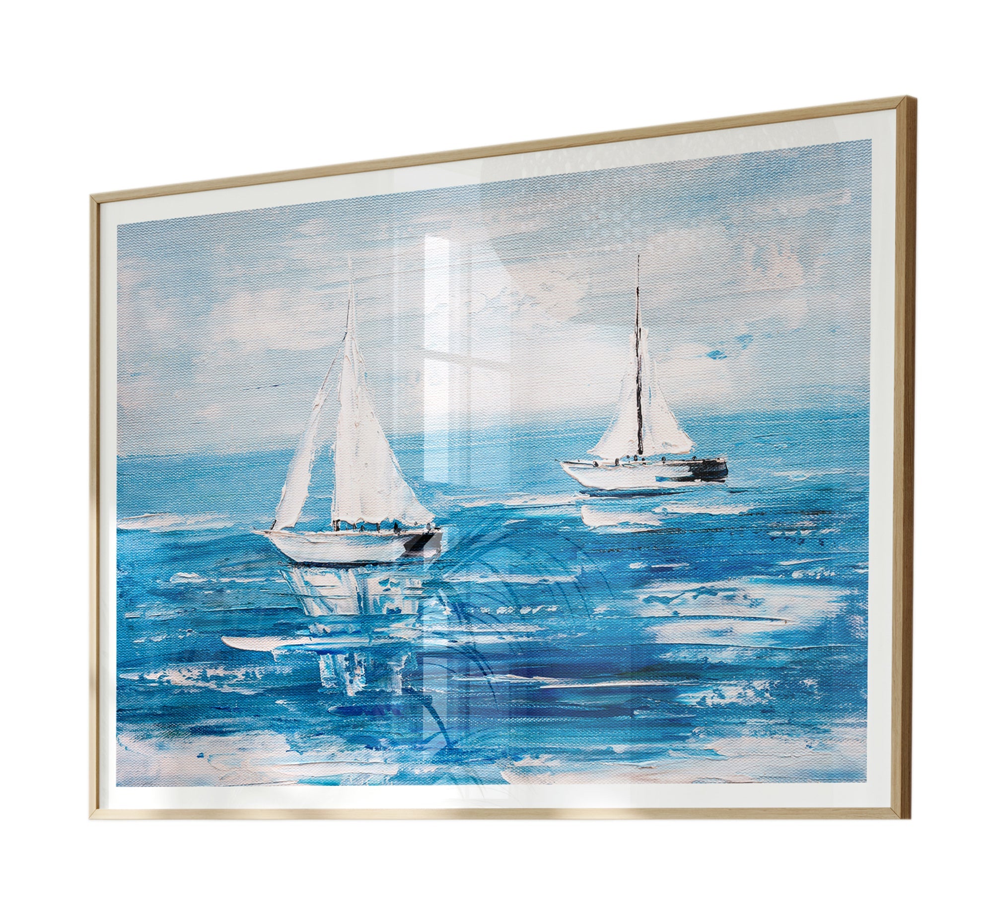 A tableau of a view of the Nile on a sailboat - Vitrine Furniture - Décor