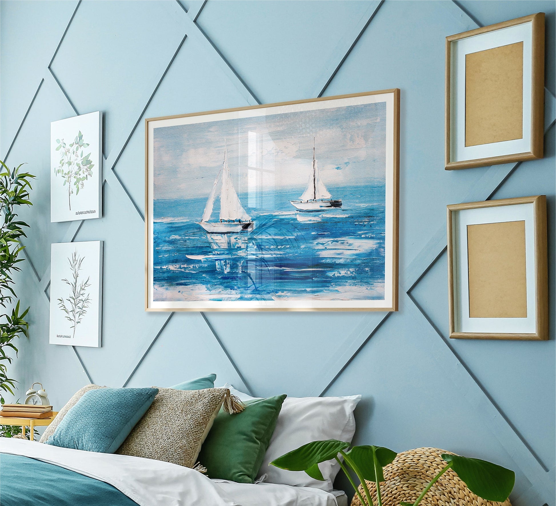 A tableau of a view of the Nile on a sailboat - Vitrine Furniture - Décor