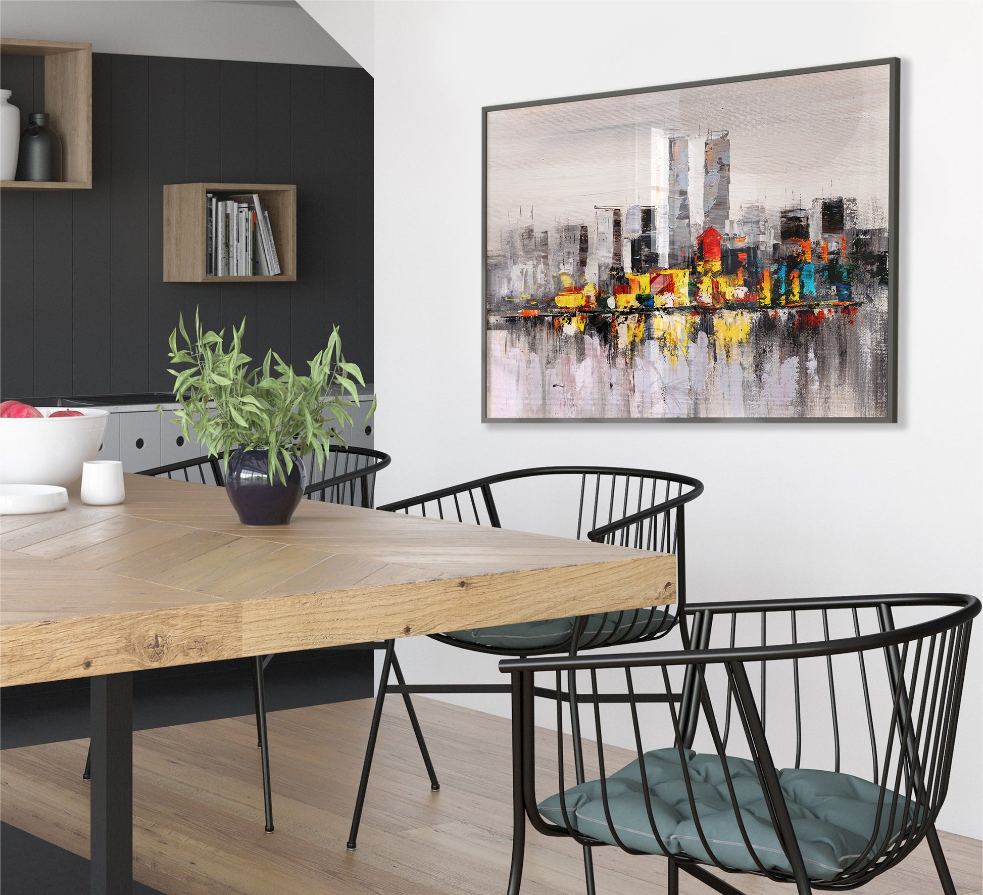 A tableau with a mixture of calm and bright colors - Vitrine Furniture - Décor