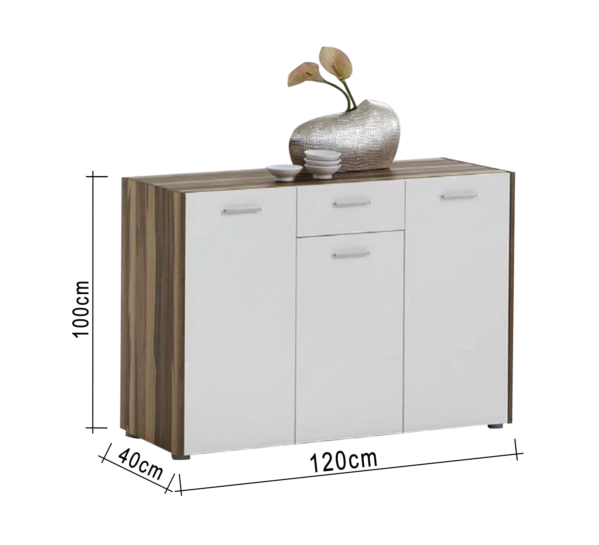 A three - leaf Shoe rack with a drawer - Vitrine Furniture - Furniture