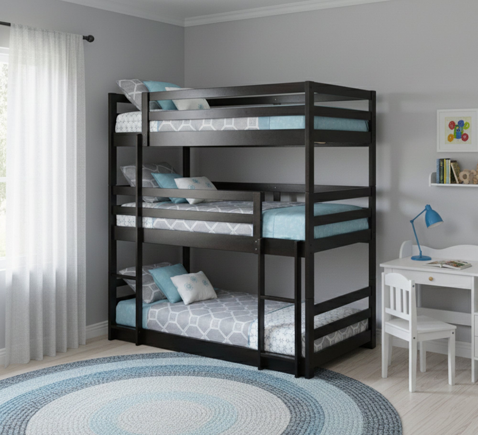 A three - tiered iron bed for a smart space - Vitrine Furniture - Furniture