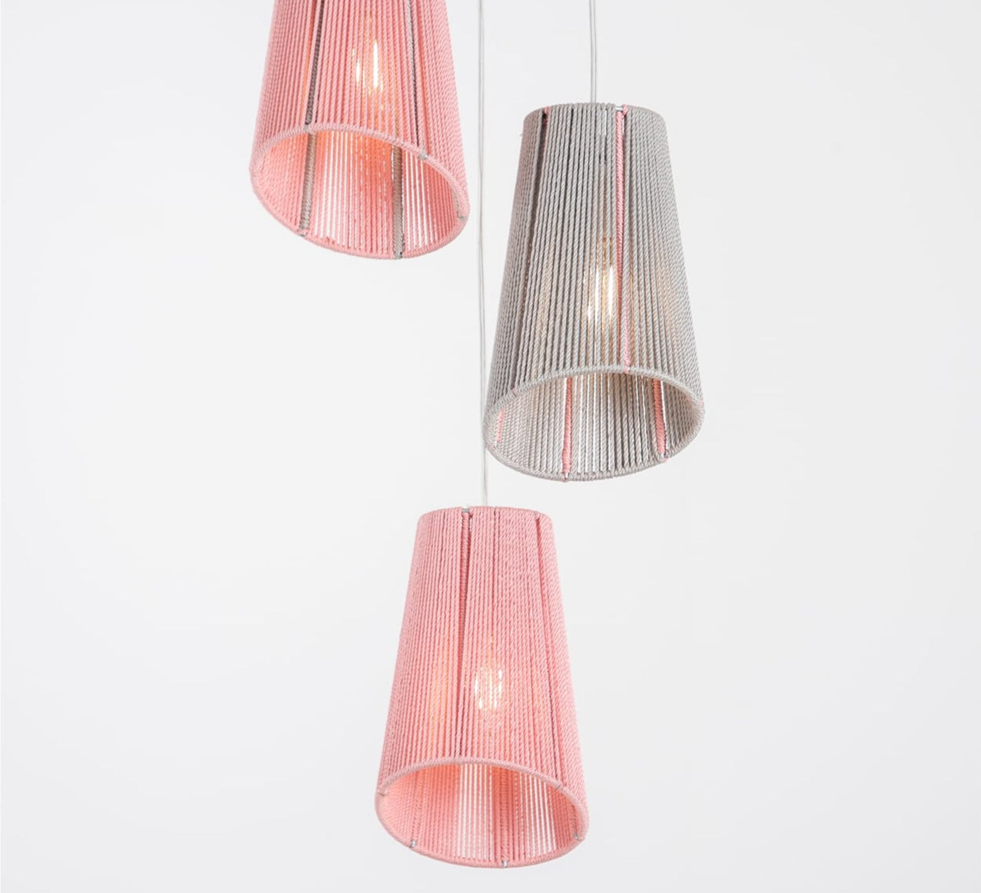 A three - unit pendant lamp with a ceiling - mounted base - Vitrine Furniture - Lighting