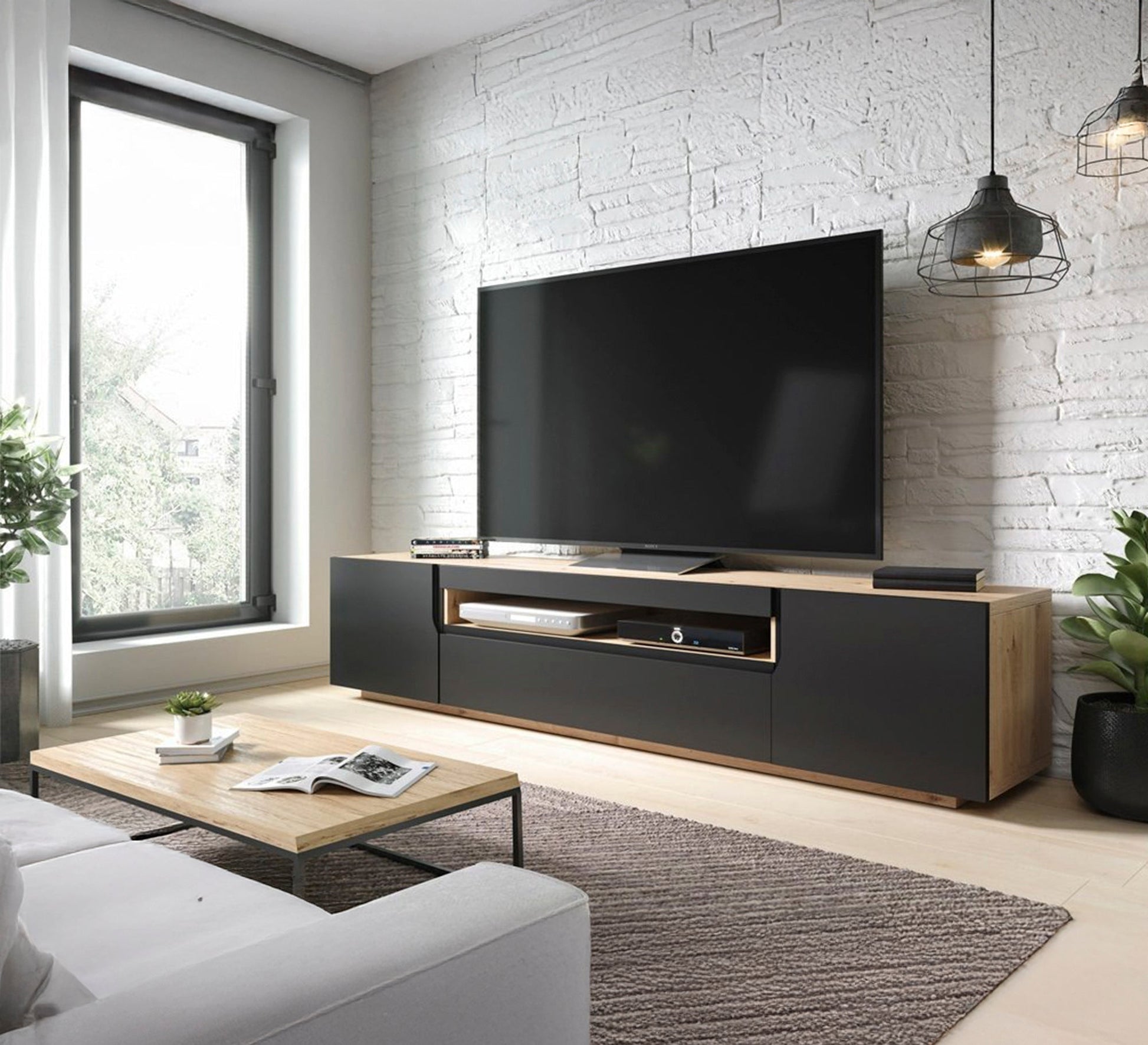 A TV desk and table with a simple design - Vitrine Furniture - TV Table & Cabinet