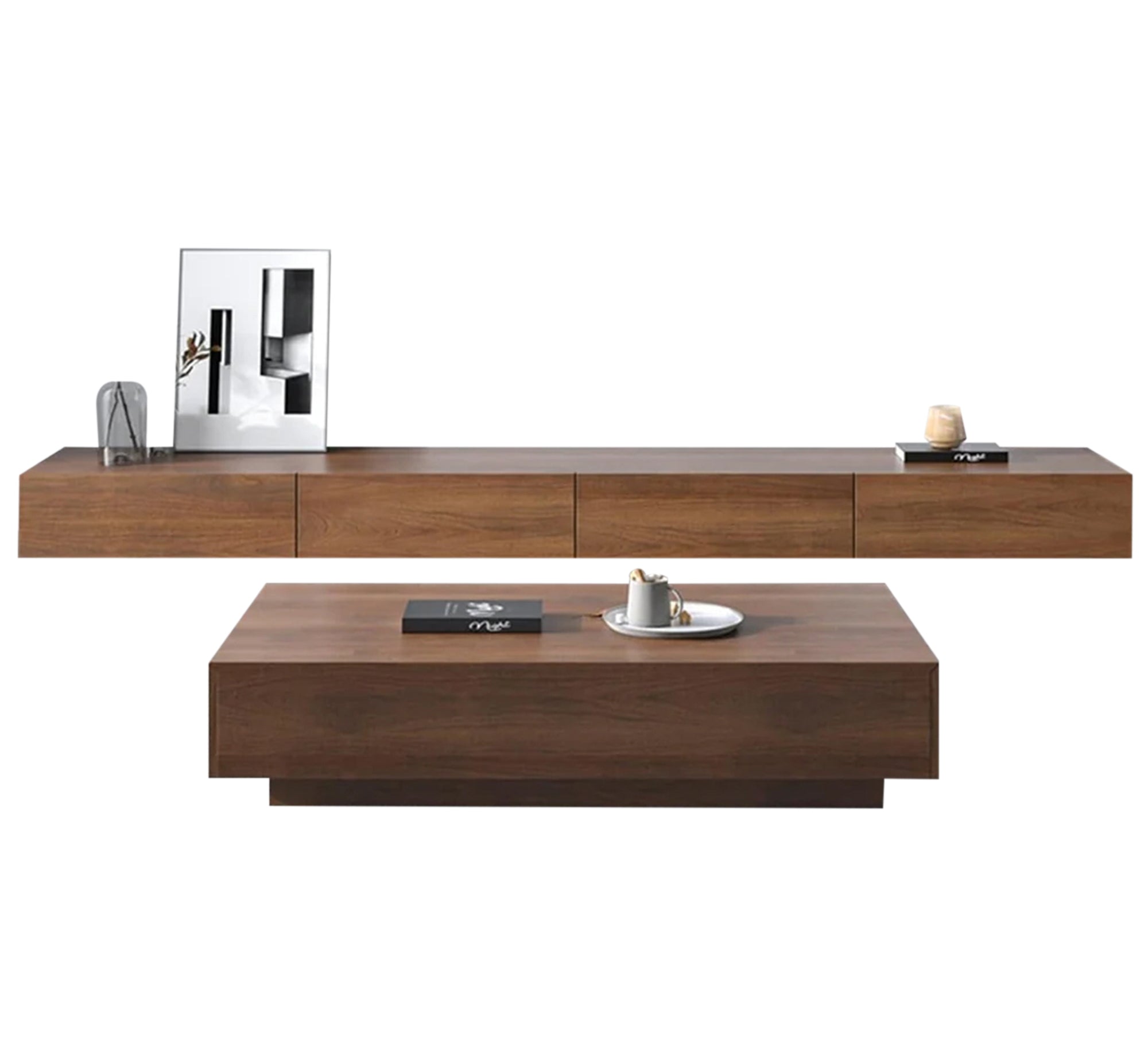 A TV unit and coffee table in a luxurious and elegant brown design - Vitrine Furniture - Furniture