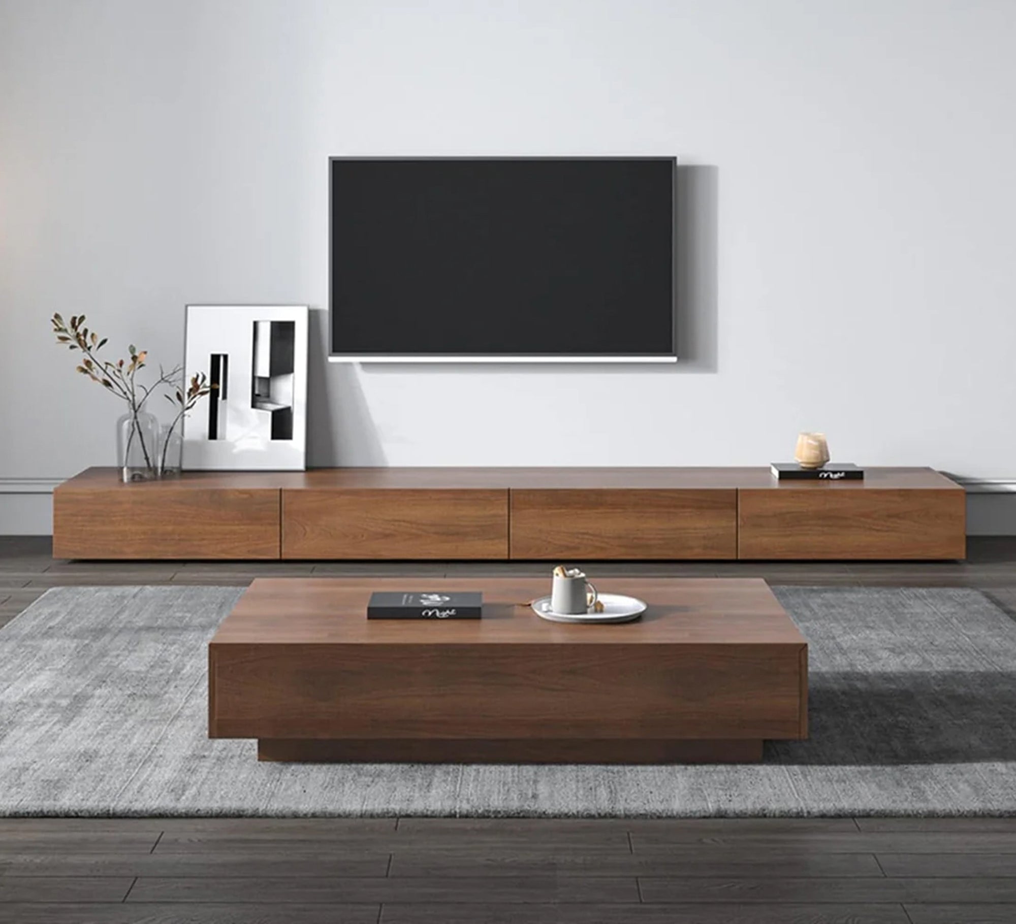 A TV unit and coffee table in a luxurious and elegant brown design - Vitrine Furniture - Furniture