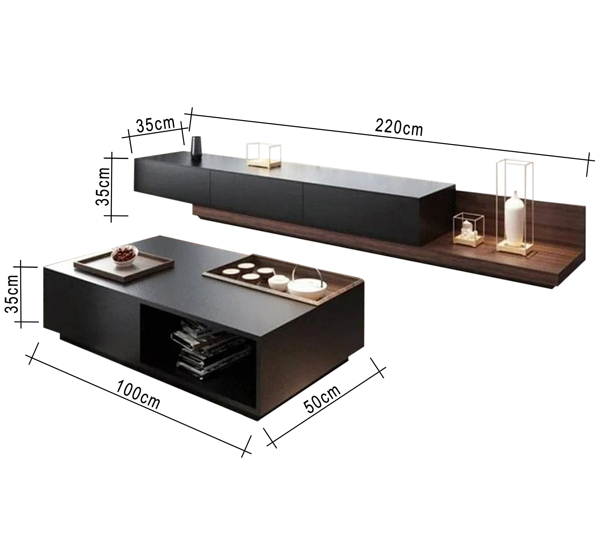 A TV unit and coffee table with a stylish, modern design - Vitrine Furniture - Furniture