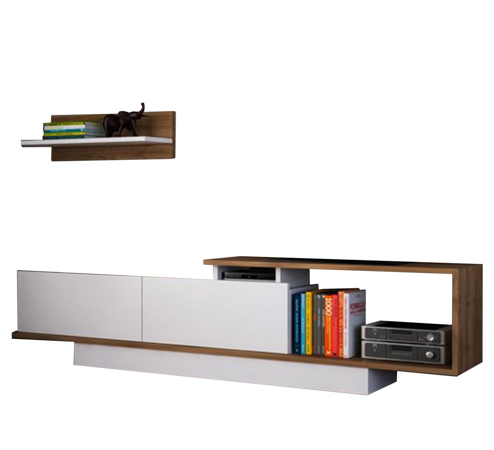 A TV unit with a side letter C and two drawers - Vitrine Furniture - TV Table & Cabinet