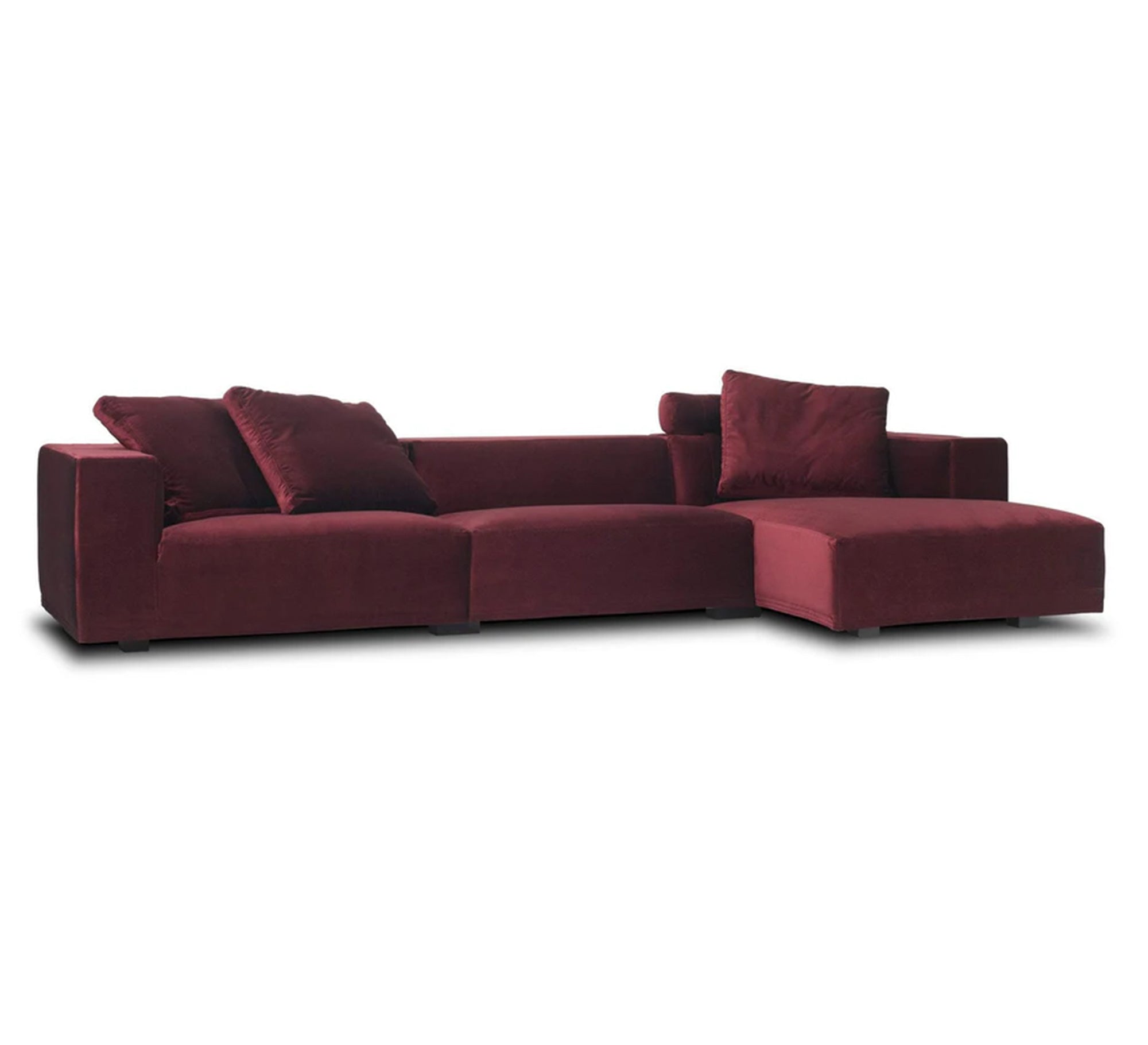 A two - piece corner with attractive burgundy upholstery - Vitrine Furniture - Furniture