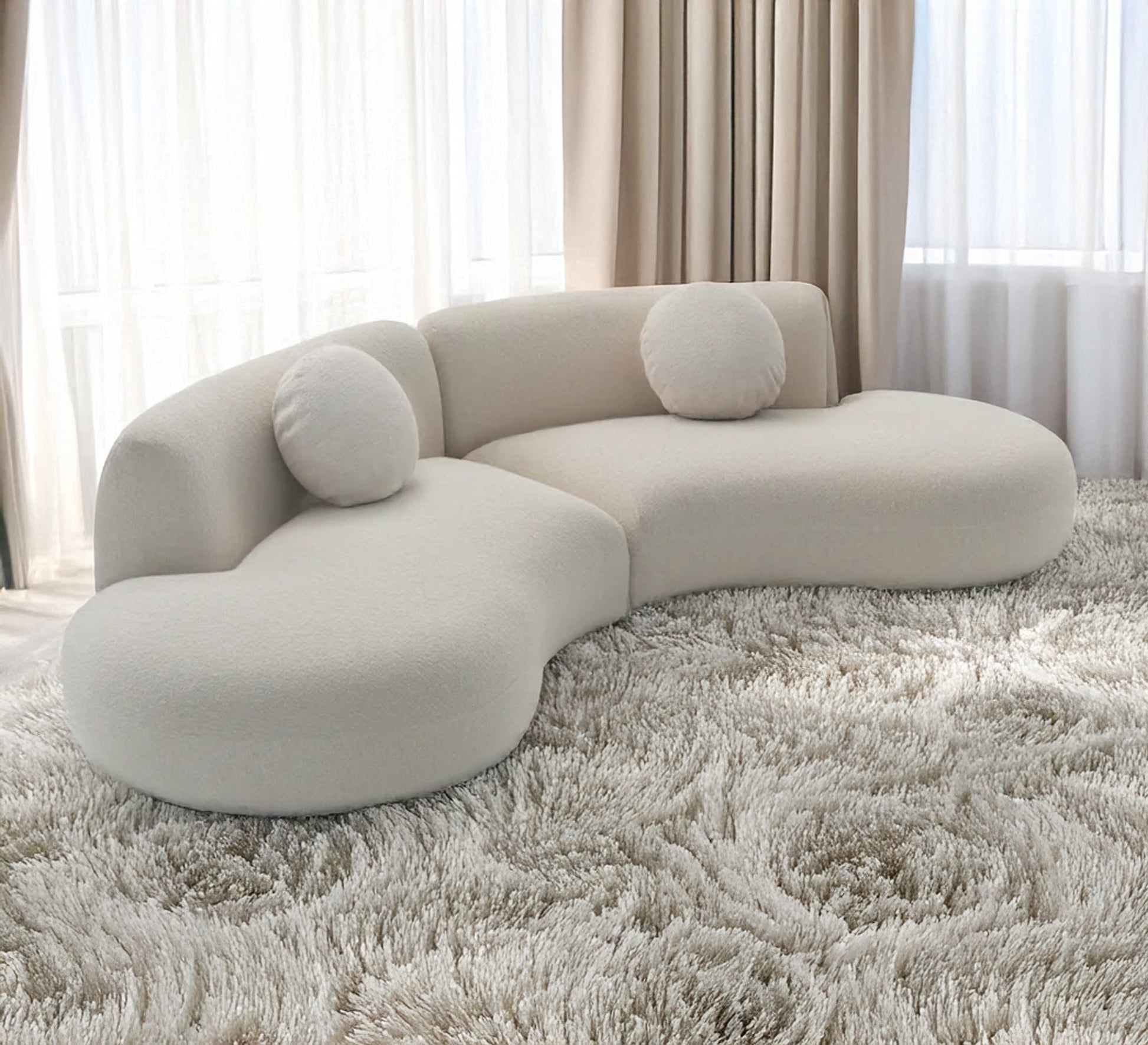 A two - piece sofa with a semicircular configuration - Vitrine Furniture - Furniture