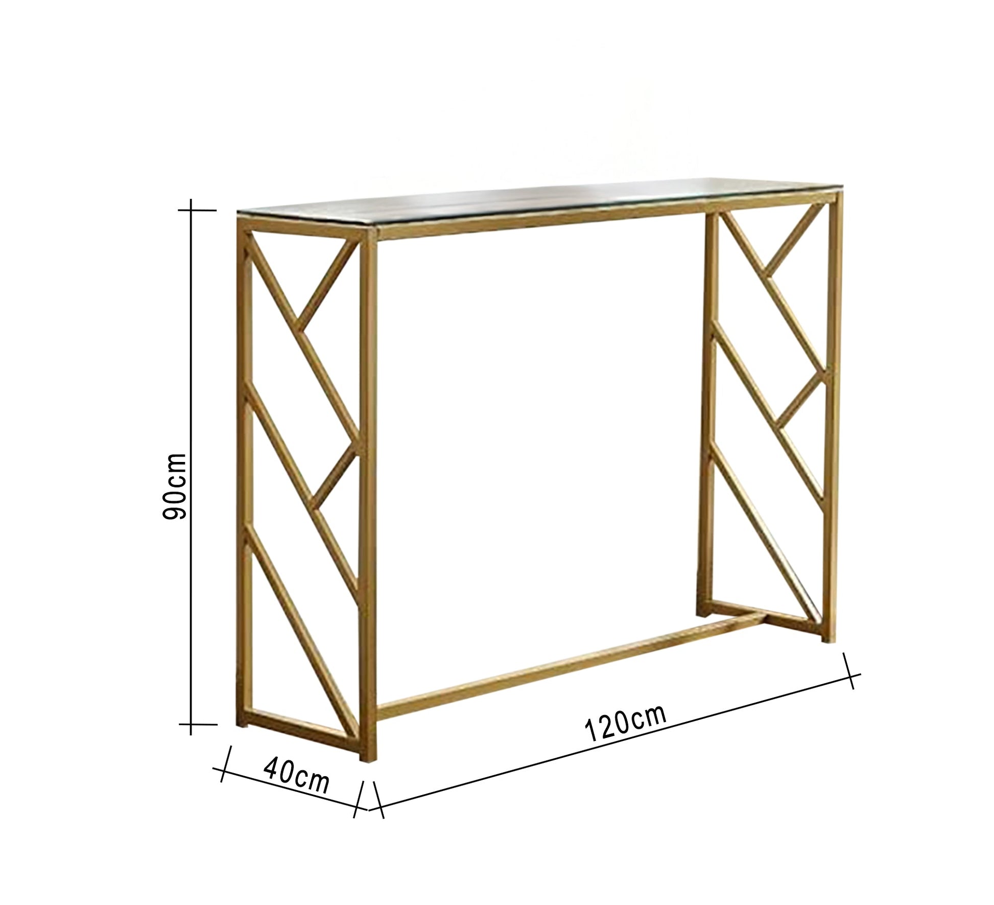 A very elegant entryway console with a gold top - Vitrine Furniture - Furniture