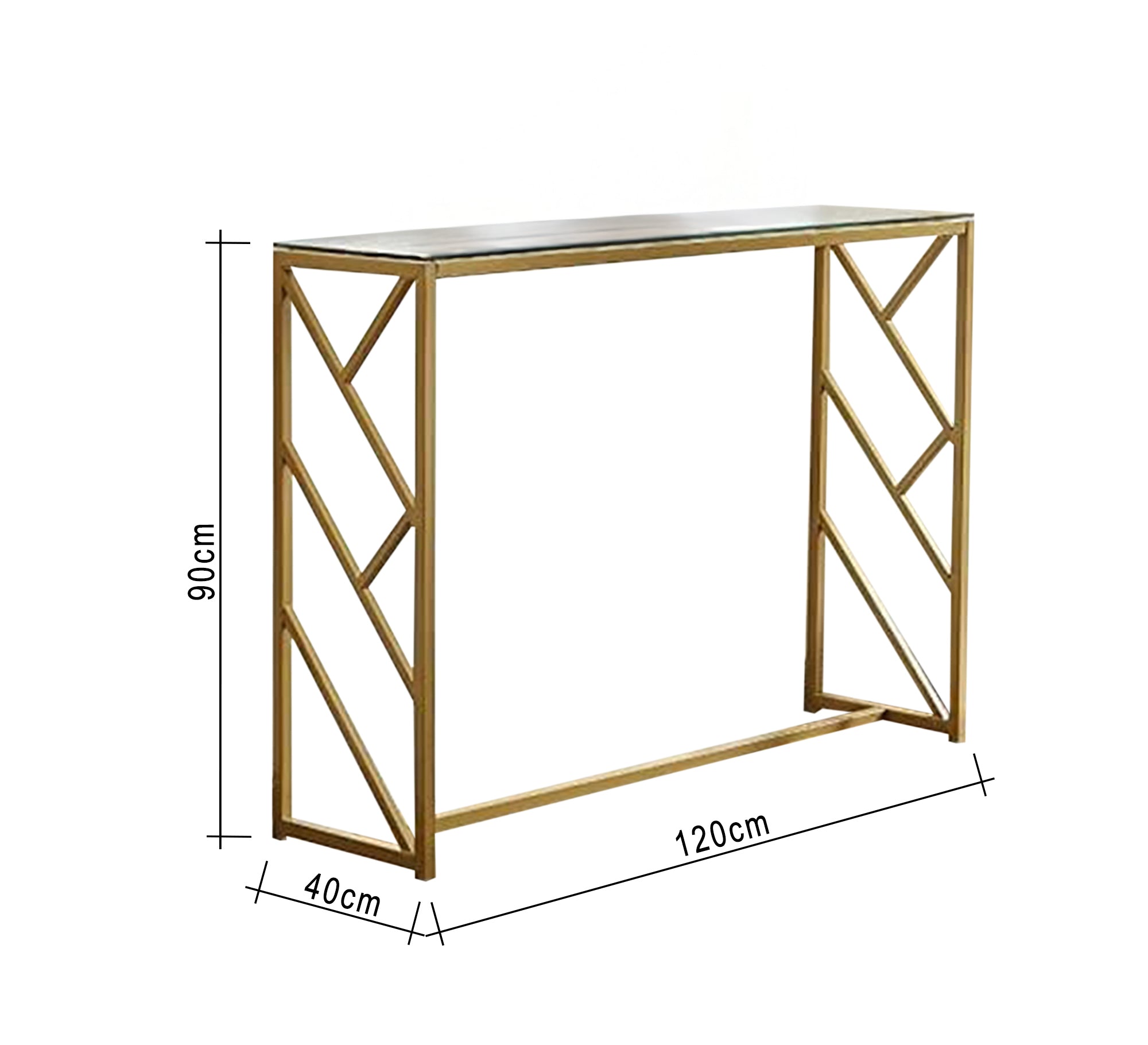 A very elegant entryway console with a gold top - Vitrine Furniture - Furniture