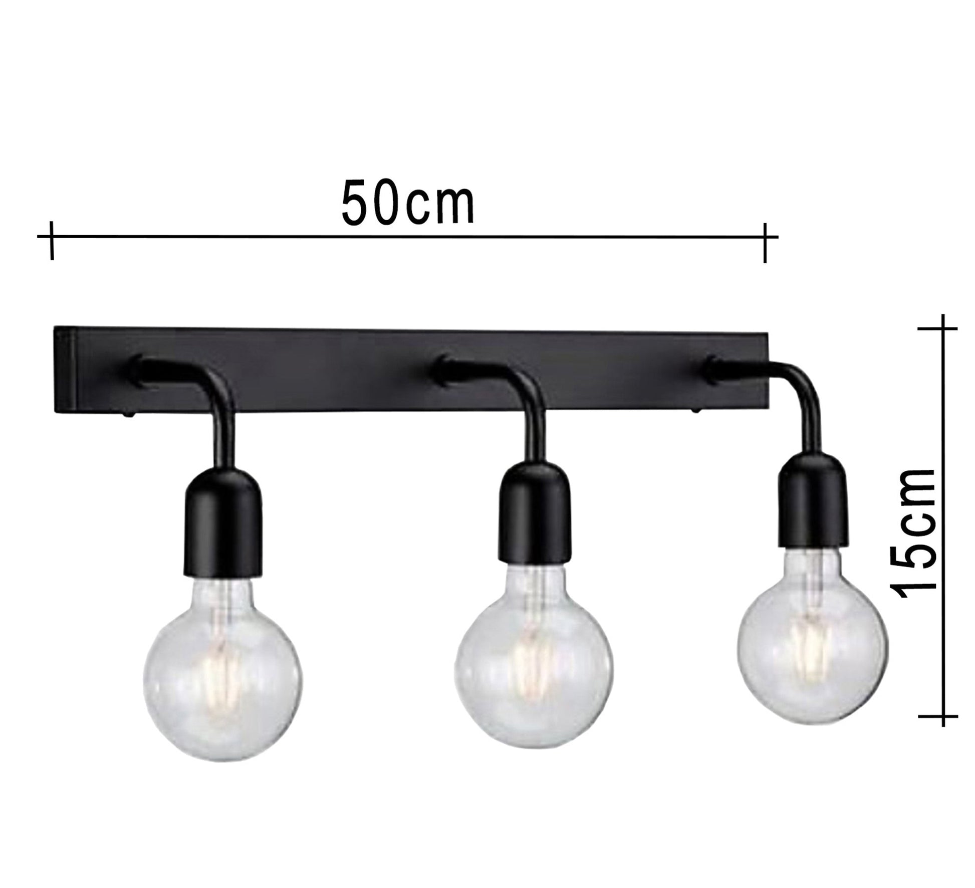 A Wall Sconce with three lamps with a metal base - Vitrine Furniture - Lighting