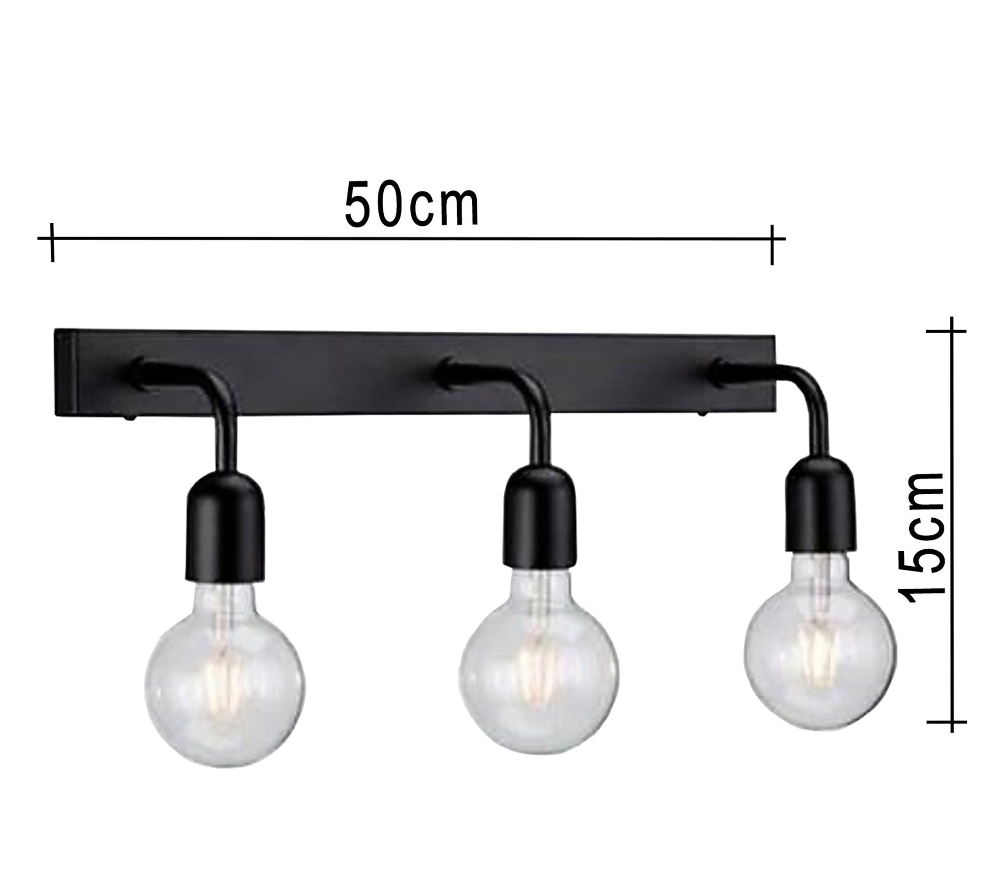 A Wall Sconce with three lamps with a metal base - Vitrine Furniture - Lighting