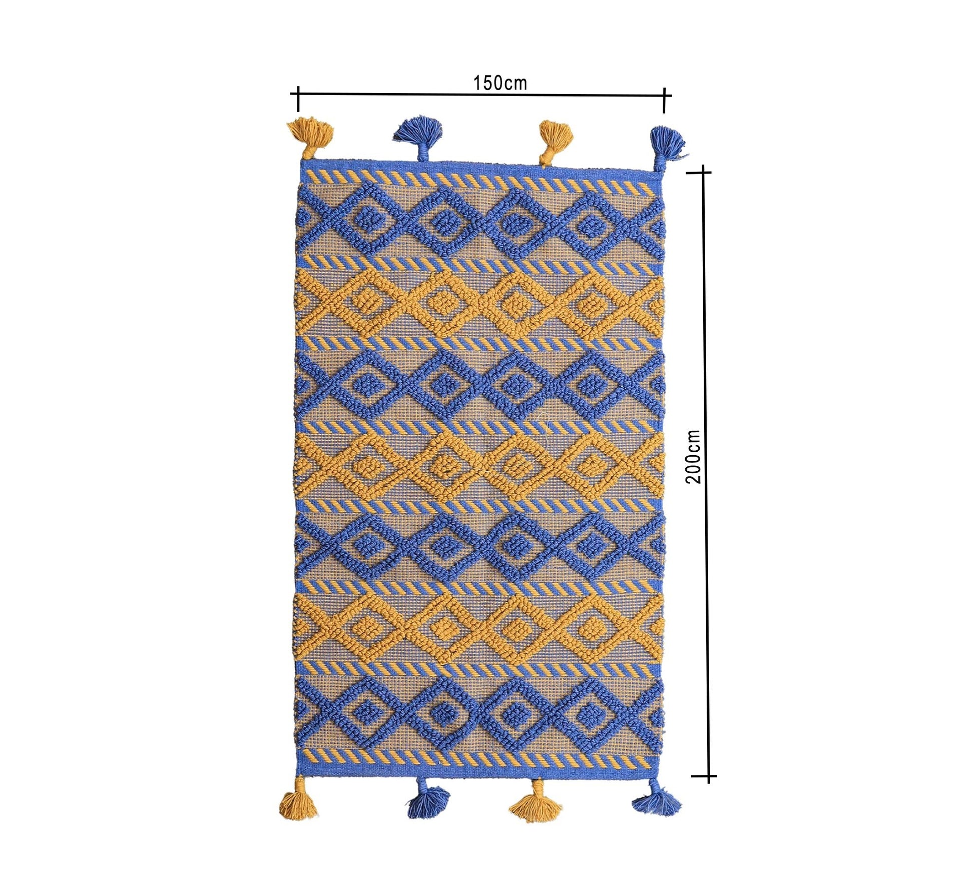 A warm, woven bohemian rug in earthy tones and diamond patterns - Vitrine Furniture - Accessories