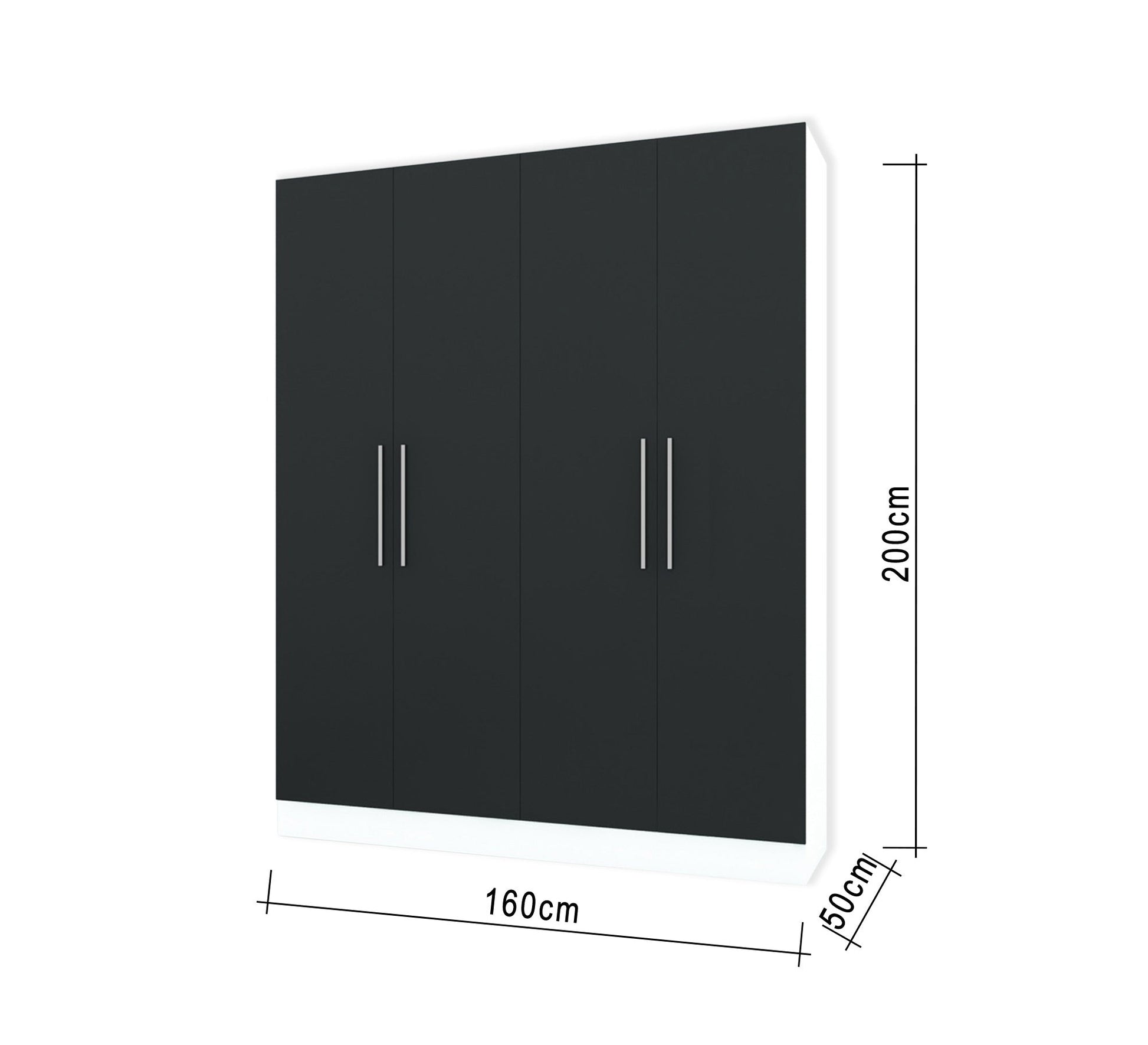 A white dresser with four black moving doors - Vitrine Furniture - Furniture
