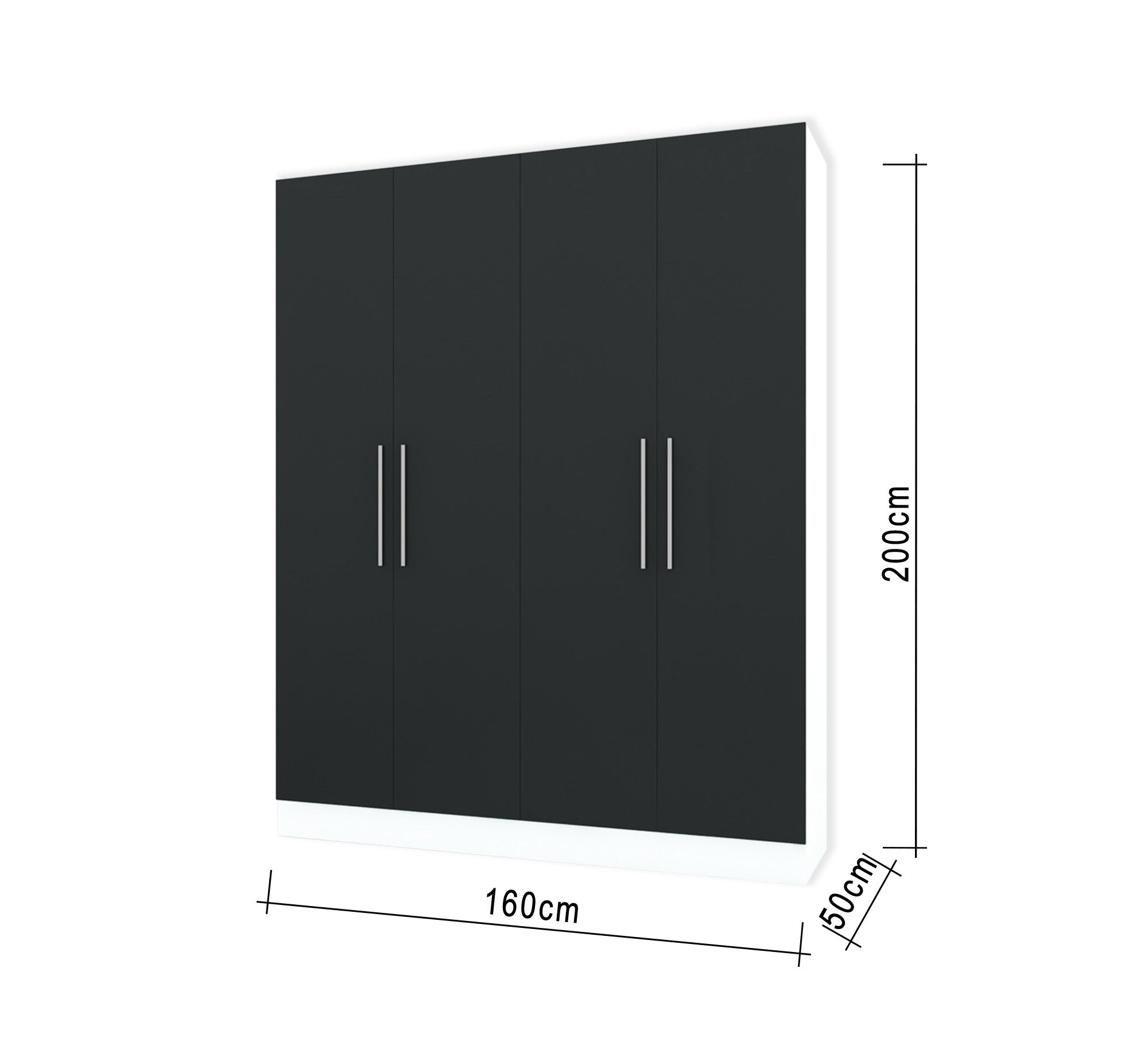 A white dresser with four black moving doors - Vitrine Furniture - Furniture