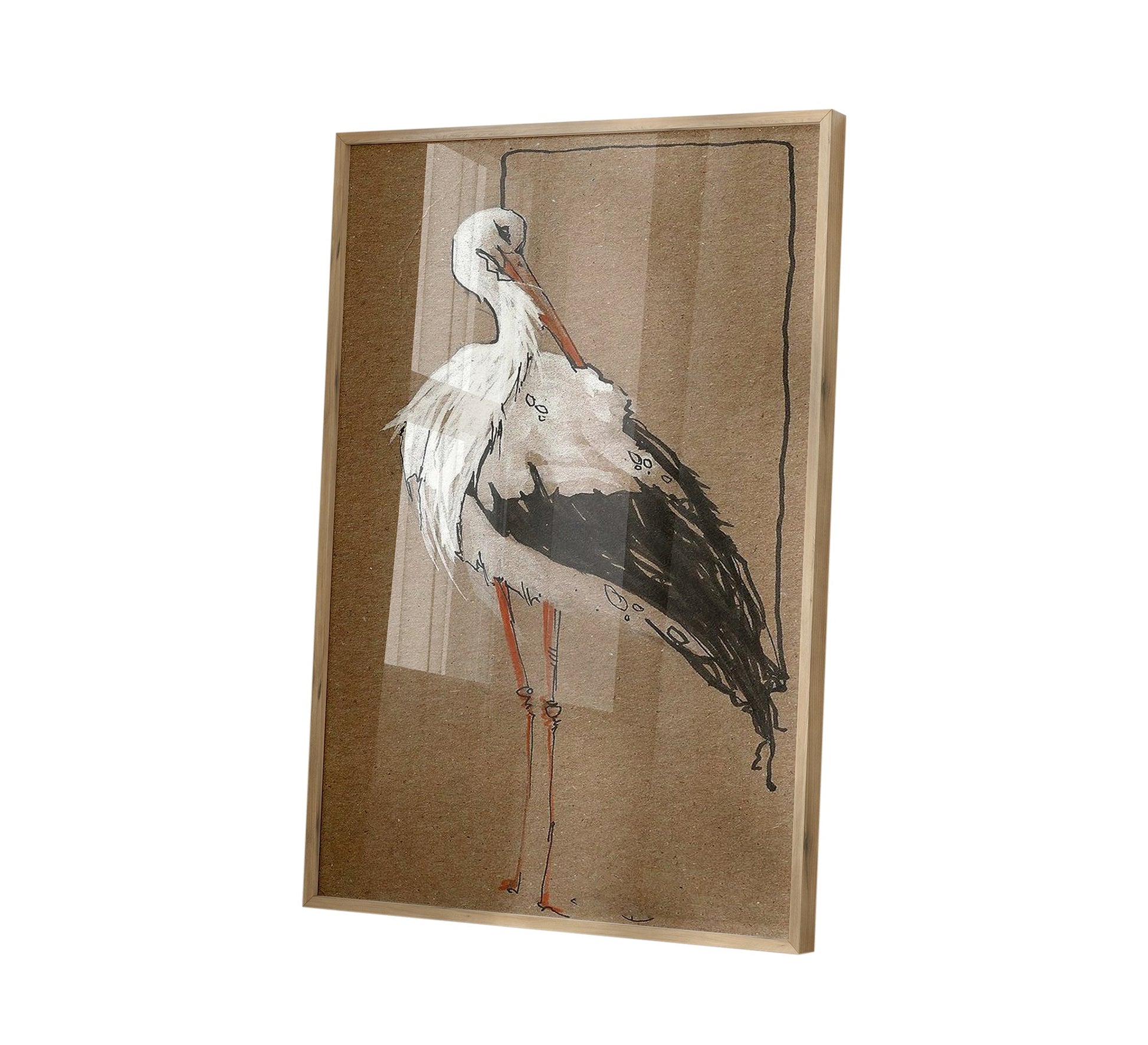 A wonderful painting of a swan in black and white - Vitrine Furniture - Décor