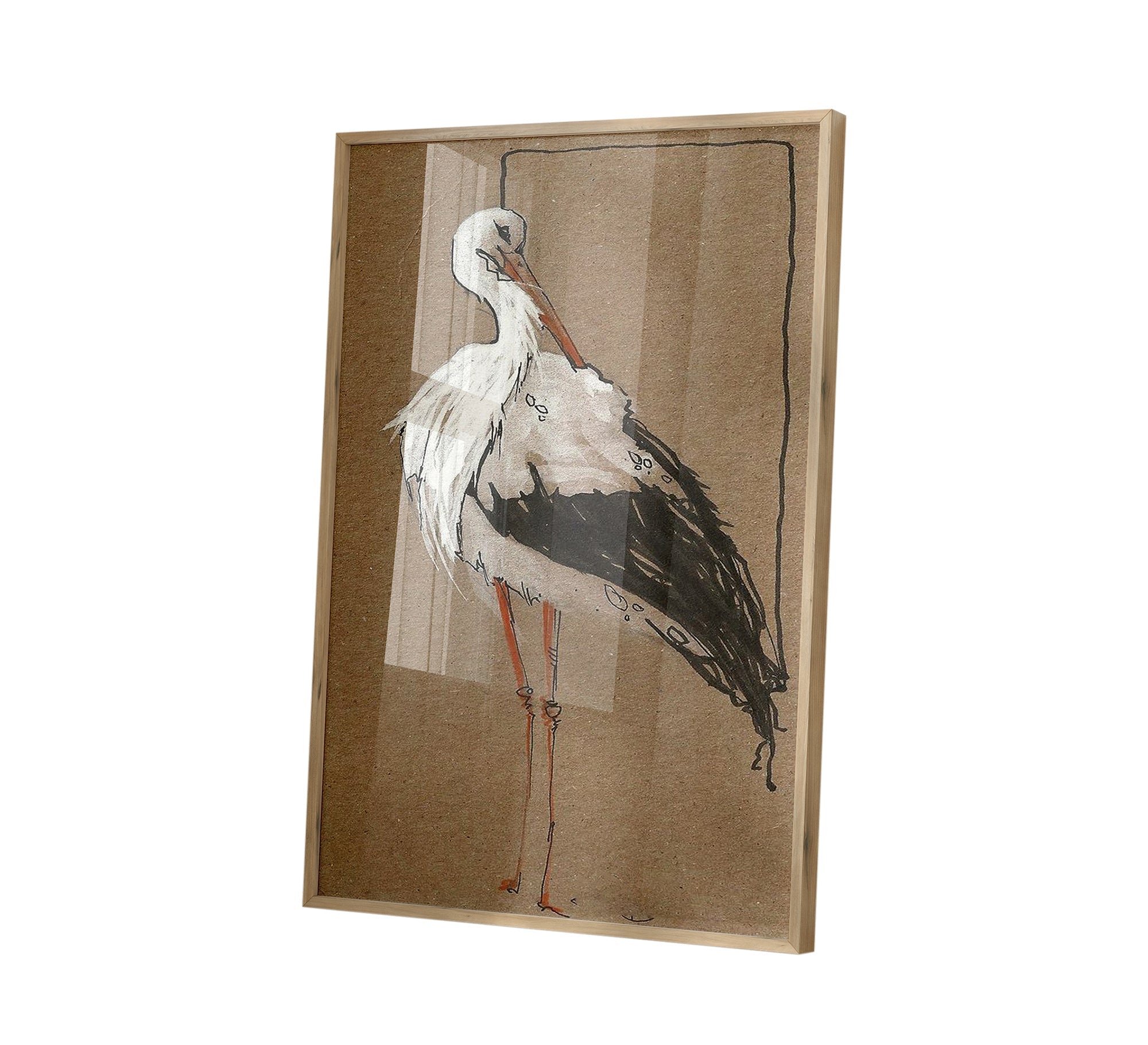 A wonderful painting of a swan in black and white - Vitrine Furniture - Décor