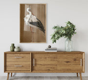 A wonderful painting of a swan in black and white - Vitrine Furniture - Décor