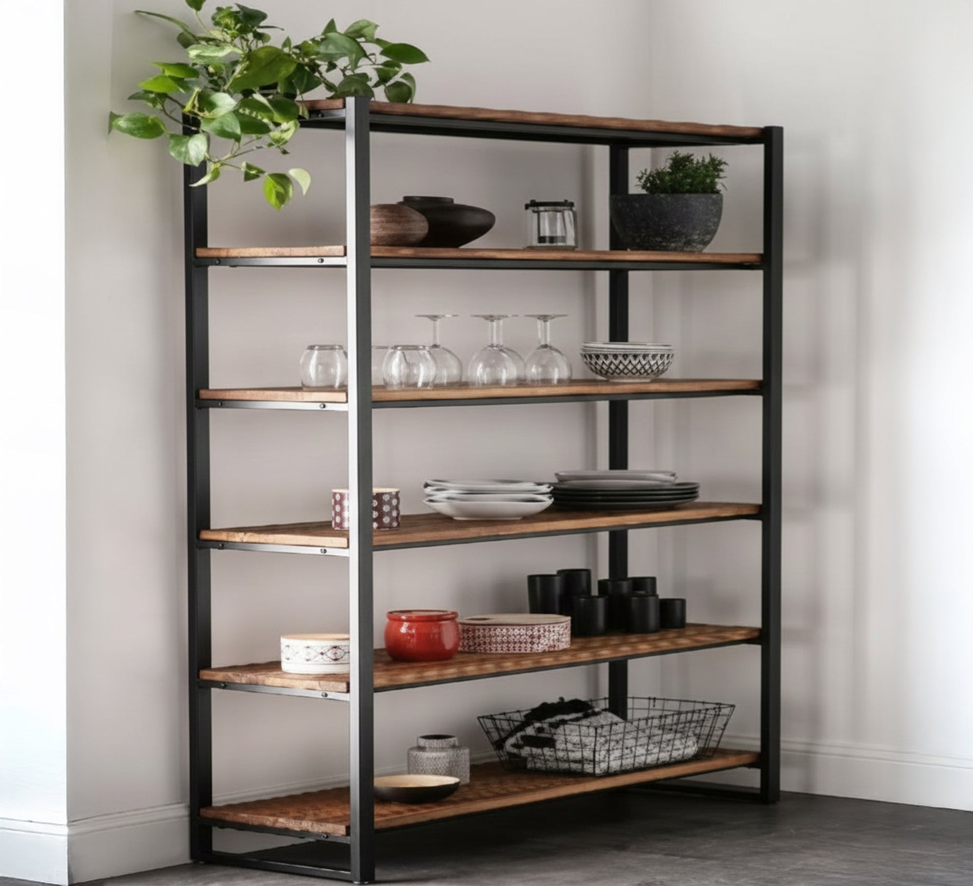 A wooden shelving unit for organizing the kitchen and living room - Vitrine Furniture - Furniture