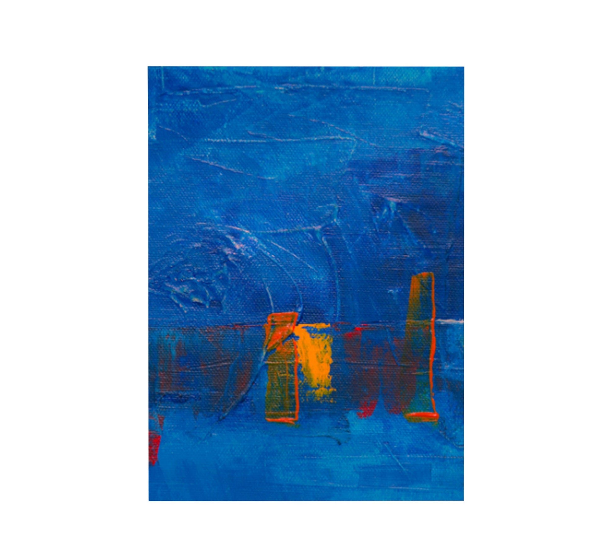 Abstract painting in blue and orange - Vitrine Furniture - Décor
