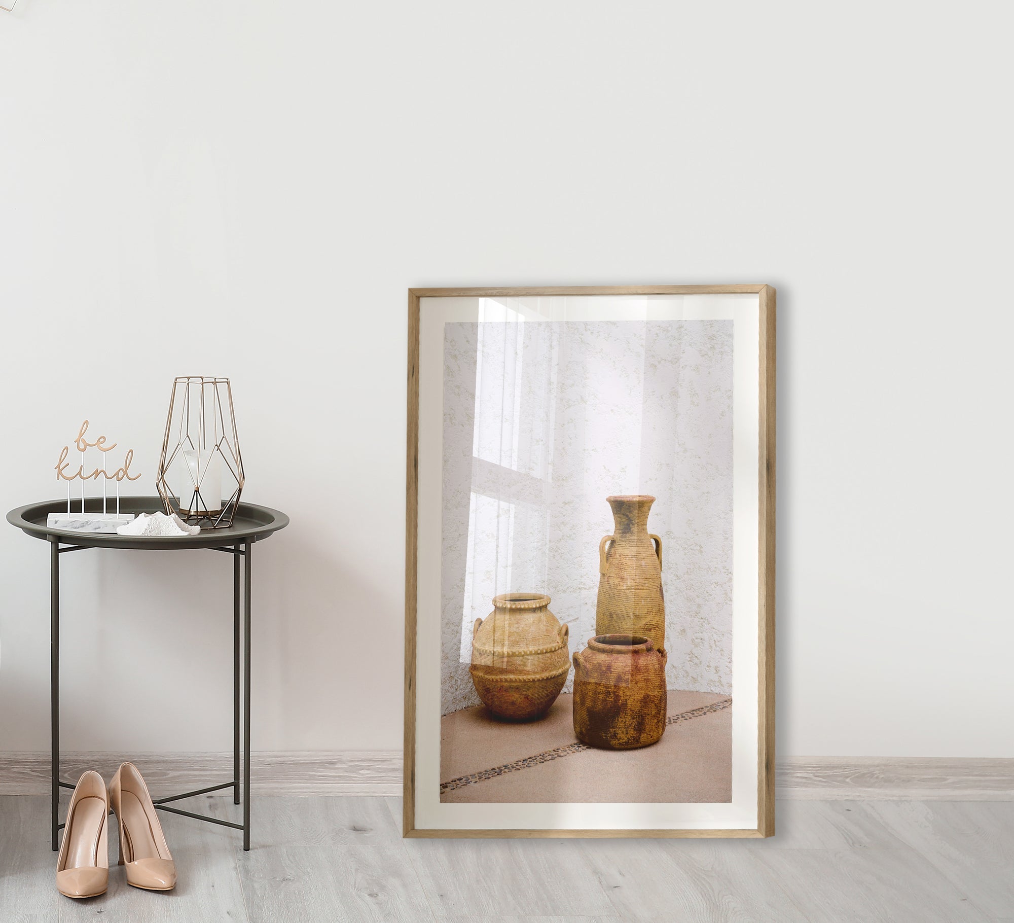 Abstract painting of a group of bottles - Vitrine Furniture - Décor