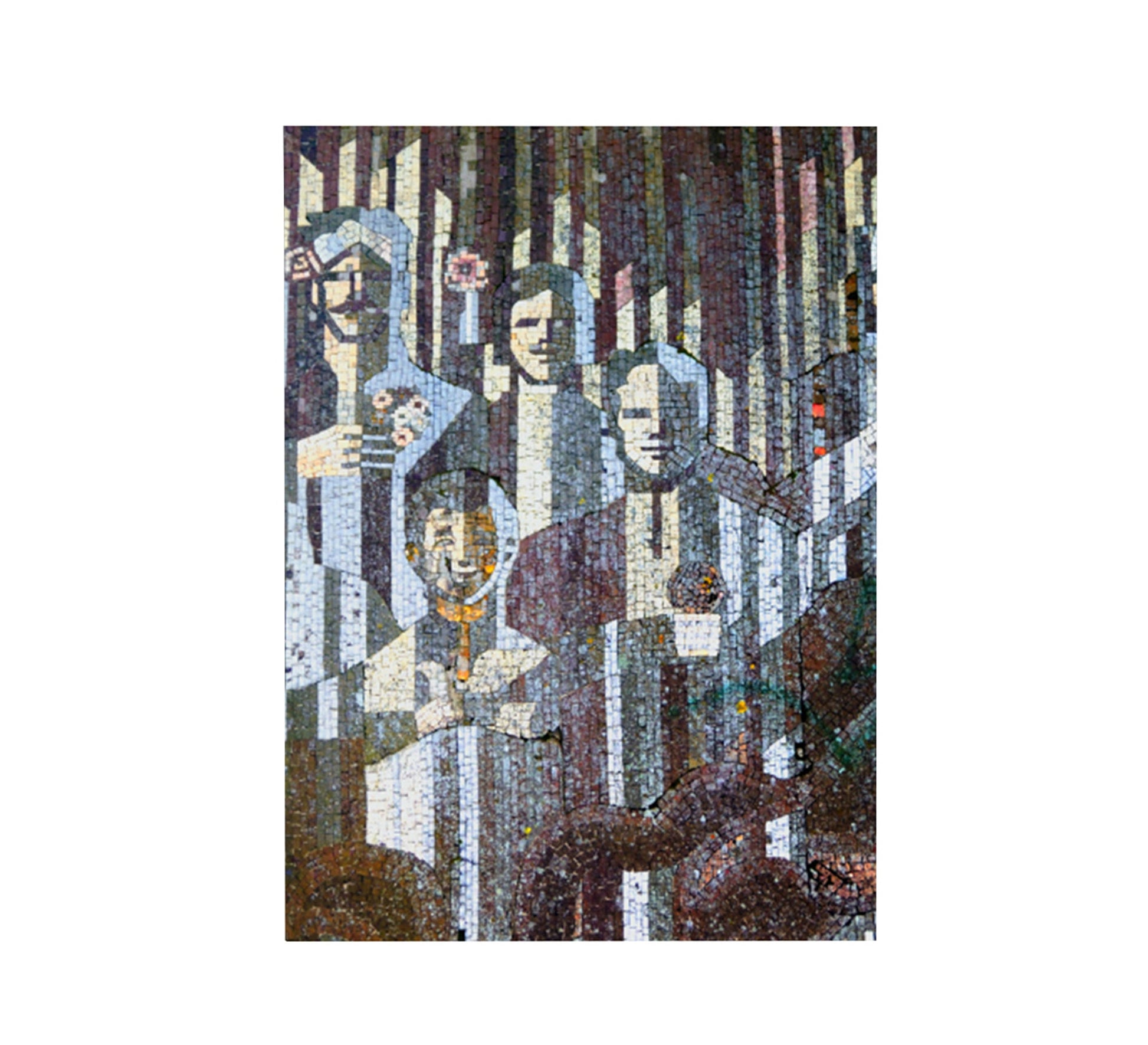 Abstract painting of a group of people - Vitrine Furniture - Décor