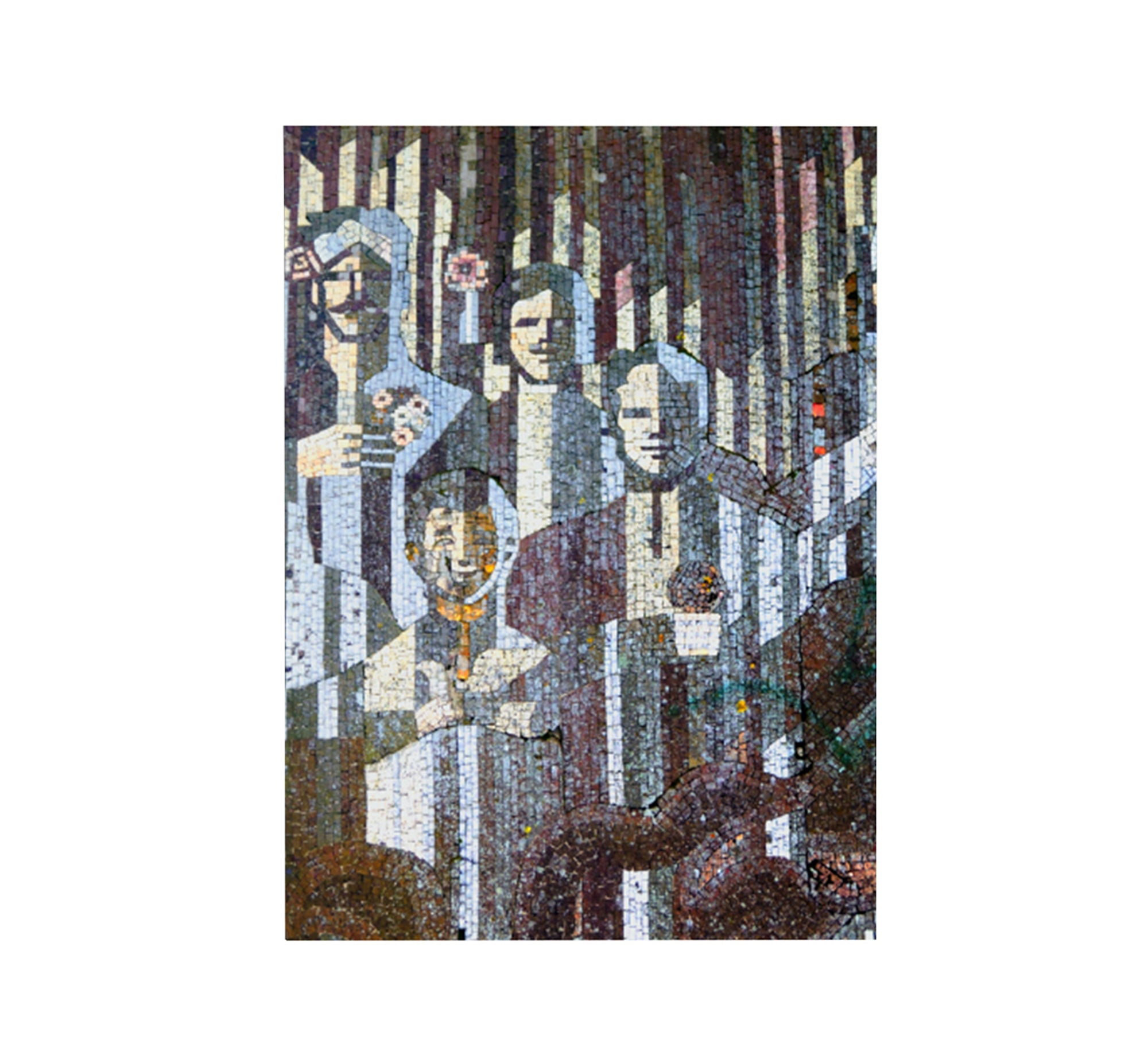Abstract painting of a group of people - Vitrine Furniture - Décor