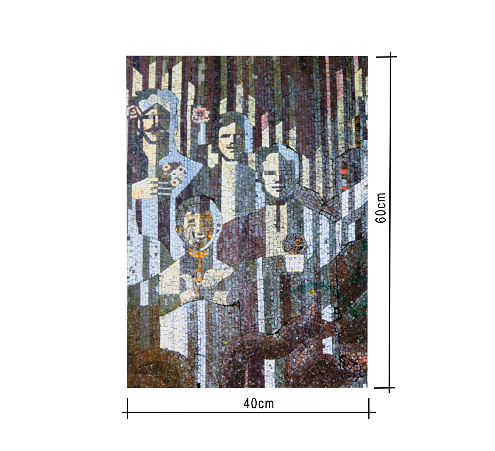 Abstract painting of a group of people - Vitrine Furniture - Décor