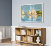 Abstract painting of the Nile and sailboats - Vitrine Furniture - Décor