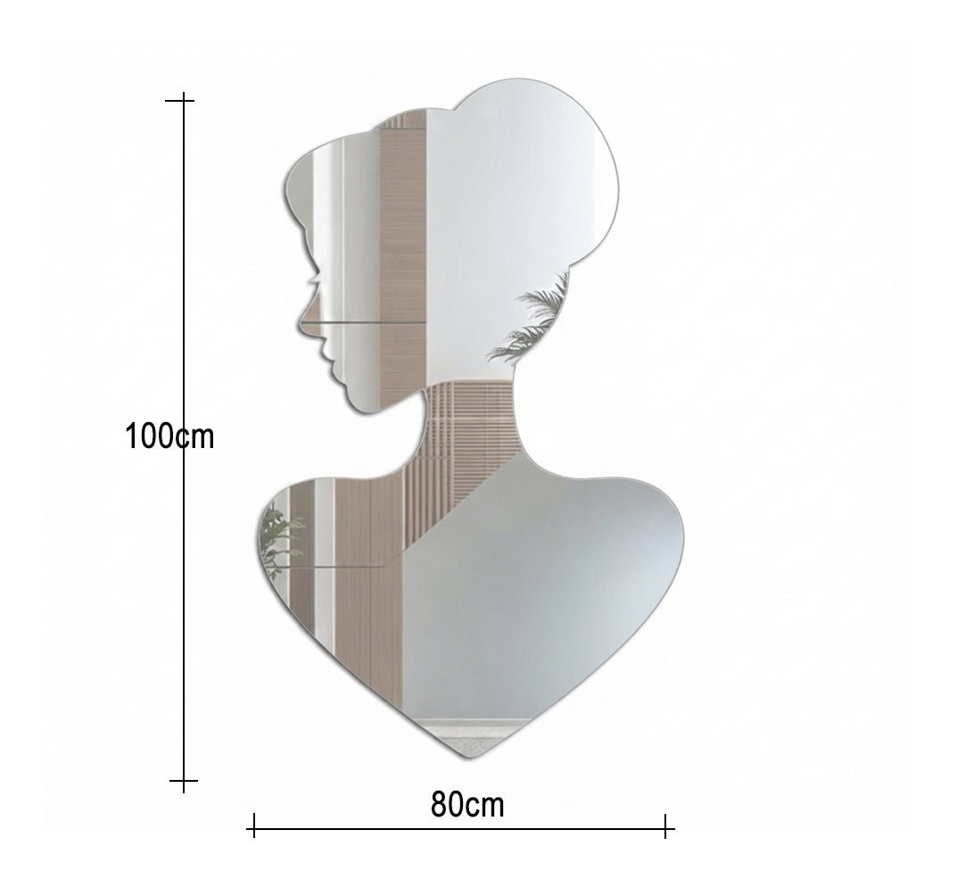 Adhesive Mirror in the Shape of a Woman's Face - Vitrine Furniture - Mirrors