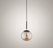 Amber Globe Pendant with Black Stem - Vitrine Furniture - Ceiling lights