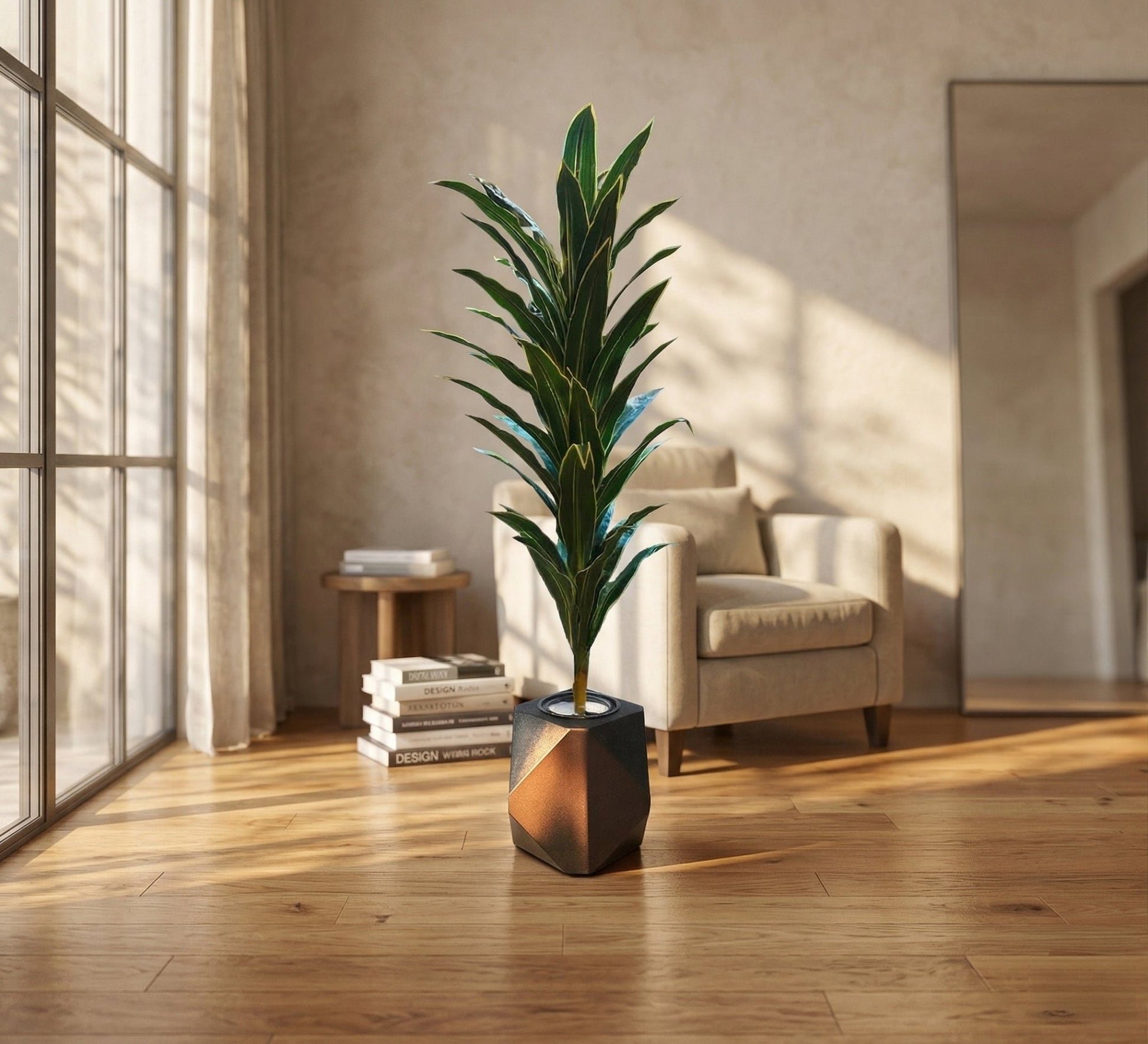 An artificial pot for a plant with lanceolate leaves - Vitrine Furniture - Pots & Plants