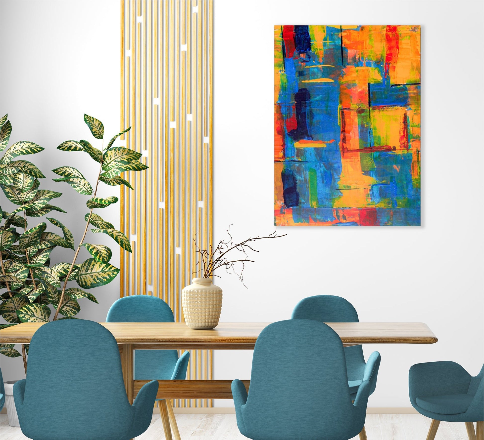 An artistic painting in bright colors - Vitrine Furniture - Décor