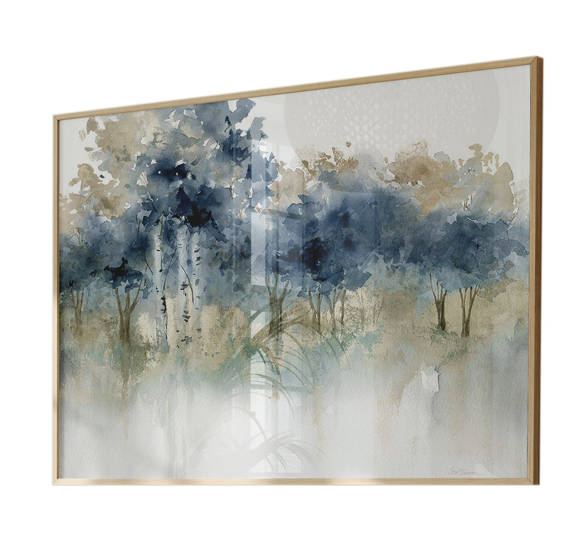 An artistic painting of a dense group of trees - Vitrine Furniture - Décor