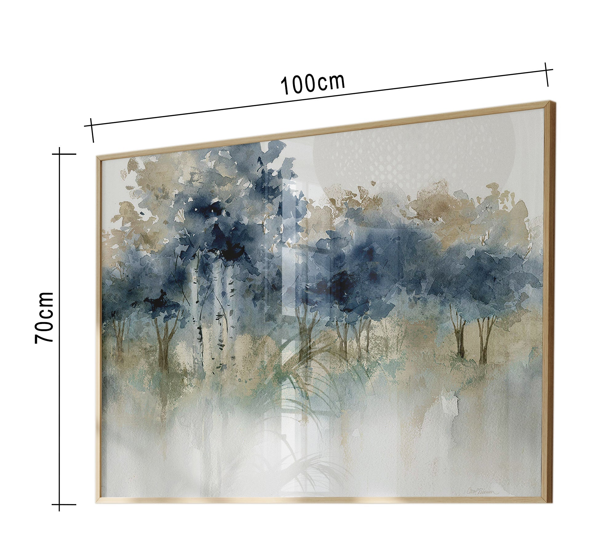 An artistic painting of a dense group of trees - Vitrine Furniture - Décor
